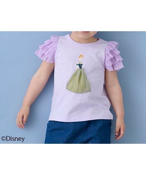 【ナルミヤ オンライン/NARUMIYA ONELINE / KIDS】の【Disney】袖チュールグラフィックT インテリア・キッズ・メンズ・レディースファッション・服の通販 founy(ファニー) 　ファッション　Fashion　キッズファッション　Fashion for Kids　ガーリー　Girly, Feminine Style　グラフィック　Graphic, Graphic Design　シンプル　Simple, Minimal　チュール　Tulip, Tulip Motif　ドレス　Dress, One-Piece　フリル　Frill, Ruffle　ポケット　Pocket, Pocket Detail　ラベンダー　Lavender　エレガント 上品　Elegant　ピンク|ID: prp329100004528744 ipo3291000000033507223