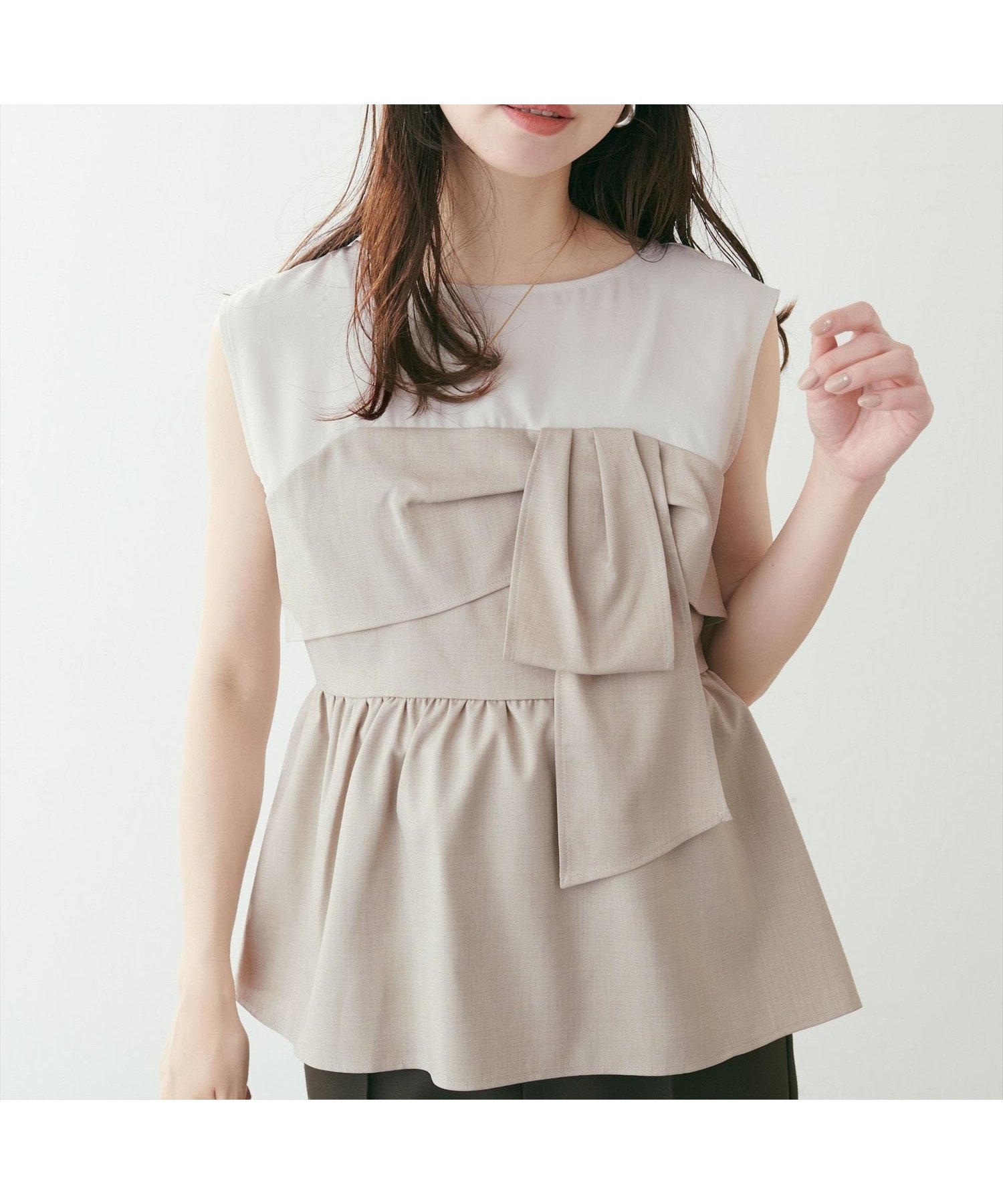 【ナチュラルクチュール/natural couture】のビスチェドッキングトップス インテリア・キッズ・メンズ・レディースファッション・服の通販 founy(ファニー) 　ファッション　Fashion　レディースファッション　WOMEN　トップス・カットソー　Tops/Tshirt　ビスチェ　Bustier　2025年　2025　2025春夏・S/S　Ss,Spring/Summer,2025　コンパクト　Compact　ダウン　Down　デニム　Denim　ドッキング　Docking　ビスチェ　Bustier　フレア　Flare　マーメイド　Mermaid　エレガント 上品　Elegant　ライトベージュ|ID: prp329100004528752 ipo3291000000032521618