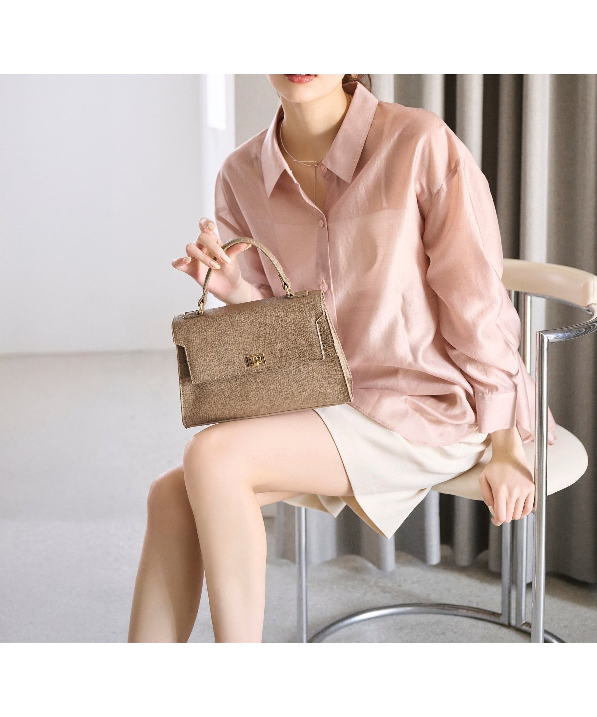 【プロポーション ボディドレッシング/PROPORTION BODY DRESSING】のシアーシャーリングブラウス インテリア・キッズ・メンズ・レディースファッション・服の通販 founy(ファニー) 　ファッション　Fashion　レディースファッション　Fashion for Women　トップス・カットソー　Cut & Sew Tops　シャツ・ブラウス・オフィスカジュアル　Elegant Blouses & Button-Ups　シアー　Sheer, See-Through　シャーリング　Shirring, Ruched　ラウンド　Round, Round Neck　ベージュ|ID: prp329100004528771 ipo3291000000032692440