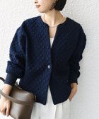 【シップス フォー ウィメン/SHIPS】の【WEB限定】 手洗い可能 キルティング ジャカード カーディガン ネイビー|ID: prp329100004528782 ipo3291000000032894771