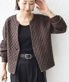 【シップス フォー ウィメン/SHIPS】の【WEB限定】 手洗い可能 キルティング ジャカード カーディガン ブラウン|ID: prp329100004528782 ipo3291000000033559653