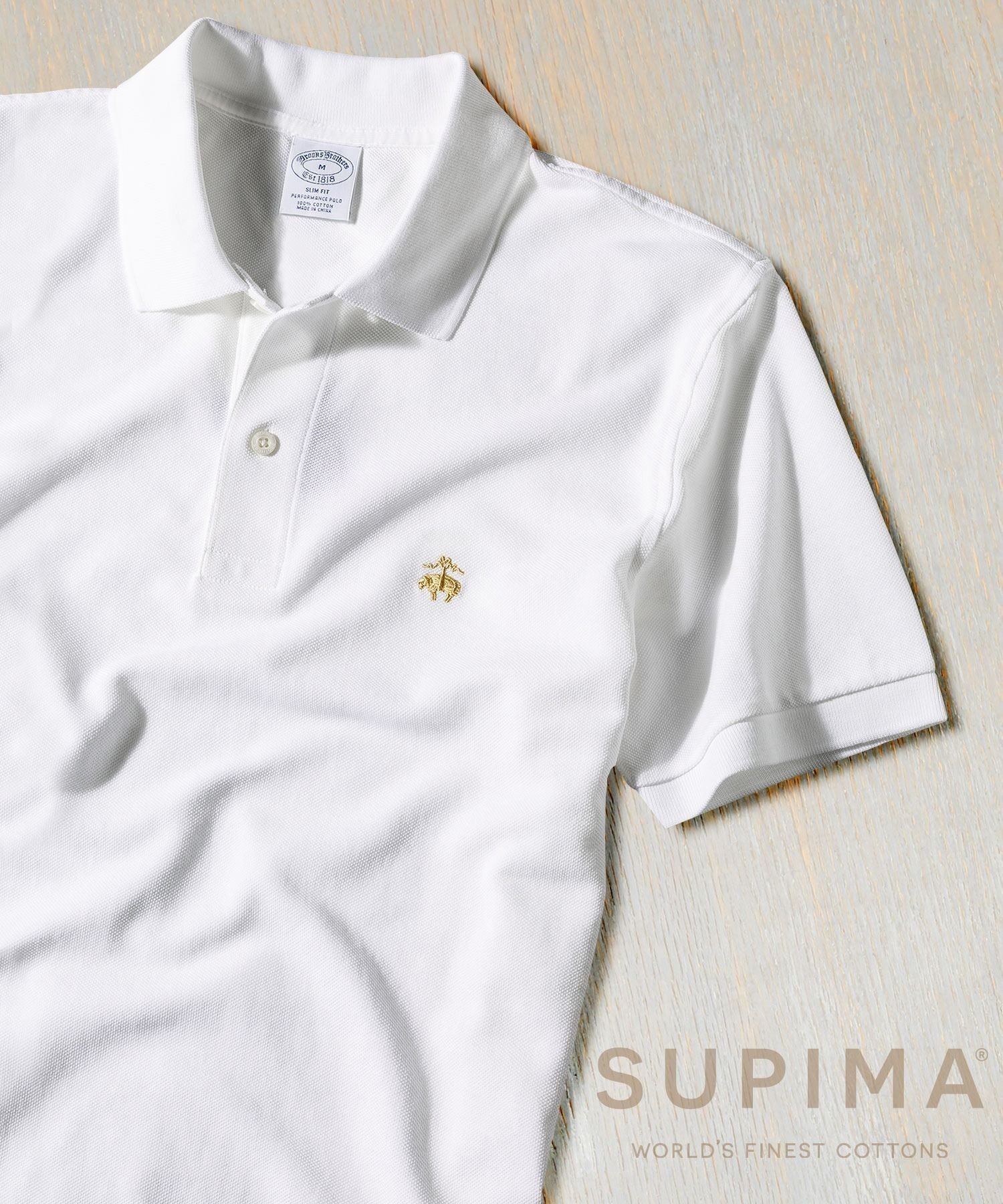 【ブルックス ブラザーズ/Brooks Brothers / MEN】のGF スーピマコットン ストレッチピケ ポロシャツ Slim Fit インテリア・キッズ・メンズ・レディースファッション・服の通販 founy(ファニー) 　ファッション　Fashion　メンズファッション　Fashion for Men　ストレッチ　Stretch, Stretchy Fabric　スリム　Slim, Slim Fit　フィット　Fit, Slim Fit　ポロシャツ　Polo Shirt, Collared Tee　半袖　Short Sleeve, Half Sleeve　ホワイト|ID: prp329100004528791 ipo3291000000032583456