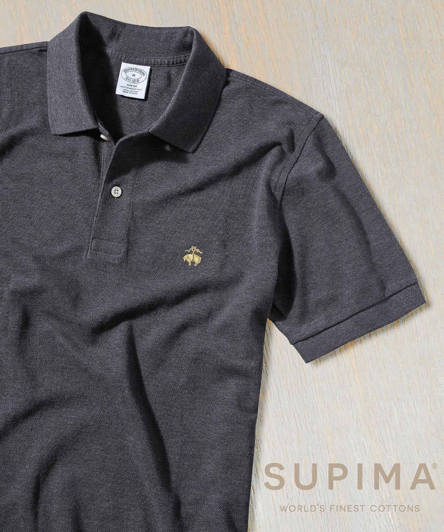 【ブルックス ブラザーズ/Brooks Brothers / MEN】のGF スーピマコットン ストレッチピケ ポロシャツ Slim Fit インテリア・キッズ・メンズ・レディースファッション・服の通販 founy(ファニー) 　ファッション　Fashion　メンズファッション　Fashion for Men　ストレッチ　Stretch, Stretchy Fabric　スリム　Slim, Slim Fit　フィット　Fit, Slim Fit　ポロシャツ　Polo Shirt, Collared Tee　半袖　Short Sleeve, Half Sleeve　チャコールグレー|ID: prp329100004528791 ipo3291000000032583458