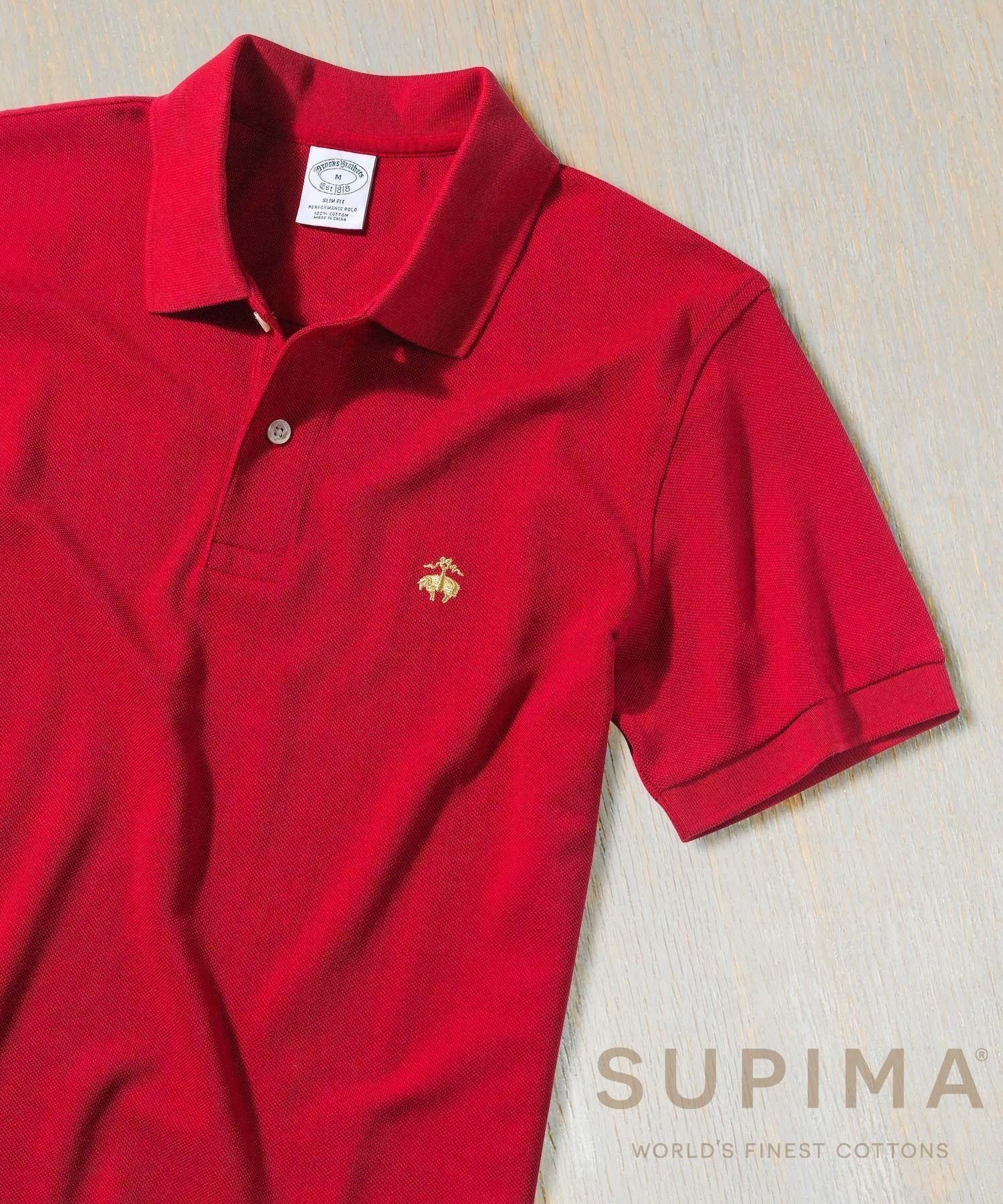 【ブルックス ブラザーズ/Brooks Brothers / MEN】のGF スーピマコットン ストレッチピケ ポロシャツ Slim Fit インテリア・キッズ・メンズ・レディースファッション・服の通販 founy(ファニー) 　ファッション　Fashion　メンズファッション　Fashion for Men　ストレッチ　Stretch, Stretchy Fabric　スリム　Slim, Slim Fit　フィット　Fit, Slim Fit　ポロシャツ　Polo Shirt, Collared Tee　半袖　Short Sleeve, Half Sleeve　レッド|ID: prp329100004528791 ipo3291000000032583460