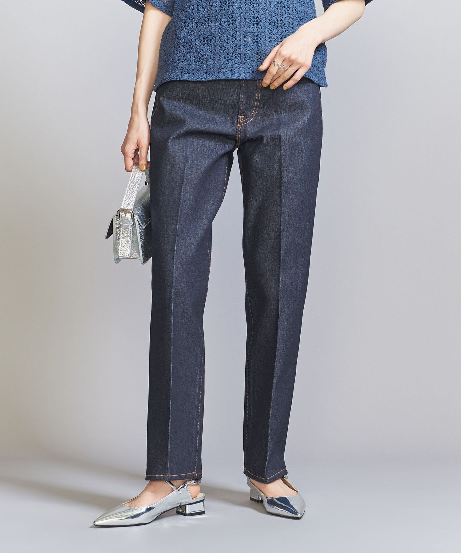 【ビューティ&ユース ユナイテッドアローズ/BEAUTY&YOUTH / UNITED ARROWS】のスリムストレートデニムパンツ 3 インテリア・キッズ・メンズ・レディースファッション・服の通販 founy(ファニー) 　ファッション　Fashion　レディースファッション　Fashion for Women　パンツ　Pants & Trousers　デニムパンツ・ジーンズ・美脚デニム　Denim Jeans & Pants　ヴィンテージ　Vintage Style　春　Spring　ジーンズ　Jeans, Denim Pants　ストレート　Straight, Straight Cut　スリム　Slim, Slim Fit　センター　Center, Center Line　デニム　Denim, Jeans Material　トレンド　Trend, Trending Now　定番　Standard, Basic Item　フィット　Fit, Slim Fit　フェミニン　Feminine, Girly　メッシュ　Mesh, Net Fabric　レース　Lace, Lace Fabric　おすすめ　Recommended / Our Picks　NAVY|ID: prp329100004528803 ipo3291000000033421915