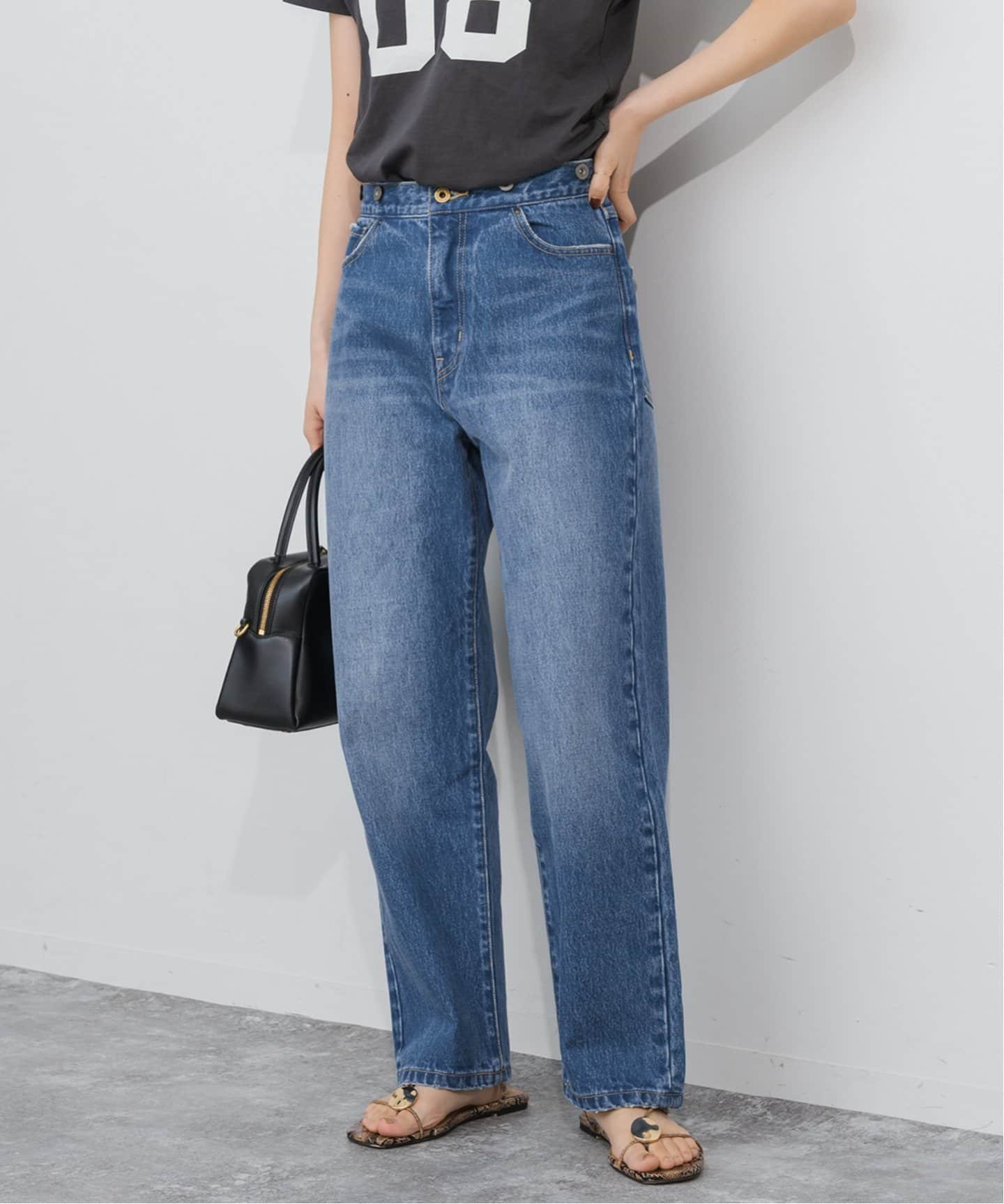 【スピック&スパン/Spick & Span】の5 1/2 STRAIGHT FIT DENIM インテリア・キッズ・メンズ・レディースファッション・服の通販 founy(ファニー) 　ファッション　Fashion　レディースファッション　WOMEN　サスペンダー　Suspenders　パターン　Pattern　フィット　Fit　ベーシック　Basic　ブルー|ID: prp329100004528816 ipo3291000000032022430