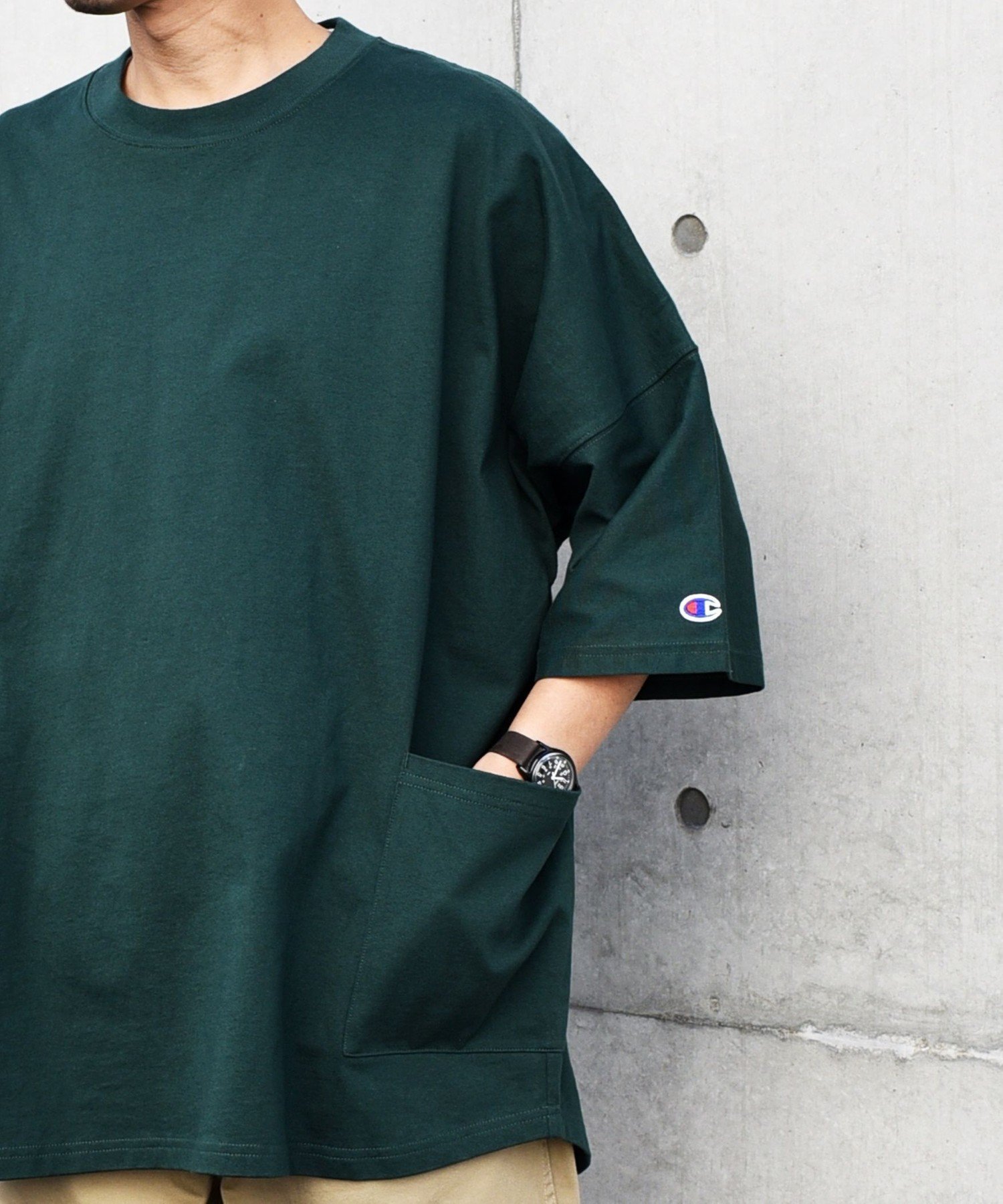 【シップス フォー ウィメン/SHIPS】の【SHIPS any別注】Champion ドルマン キャンプポケット Tシャツ 25SS インテリア・キッズ・メンズ・レディースファッション・服の通販 founy(ファニー) 　ファッション　Fashion　レディースファッション　WOMEN　トップス・カットソー　Tops/Tshirt　シャツ/ブラウス　Shirts/Blouses　ロング / Tシャツ　T-Shirts　春　Spring　シンプル　Simple　定番　Standard　ニューヨーク　New York　フォルム　Form　ベーシック　Basic　別注　Special Order　S/S・春夏　Ss・Spring/Summer　夏　Summer　2025年　2025　2025春夏・S/S　Ss,Spring/Summer,2025　グリーン|ID: prp329100004528826 ipo3291000000032131145