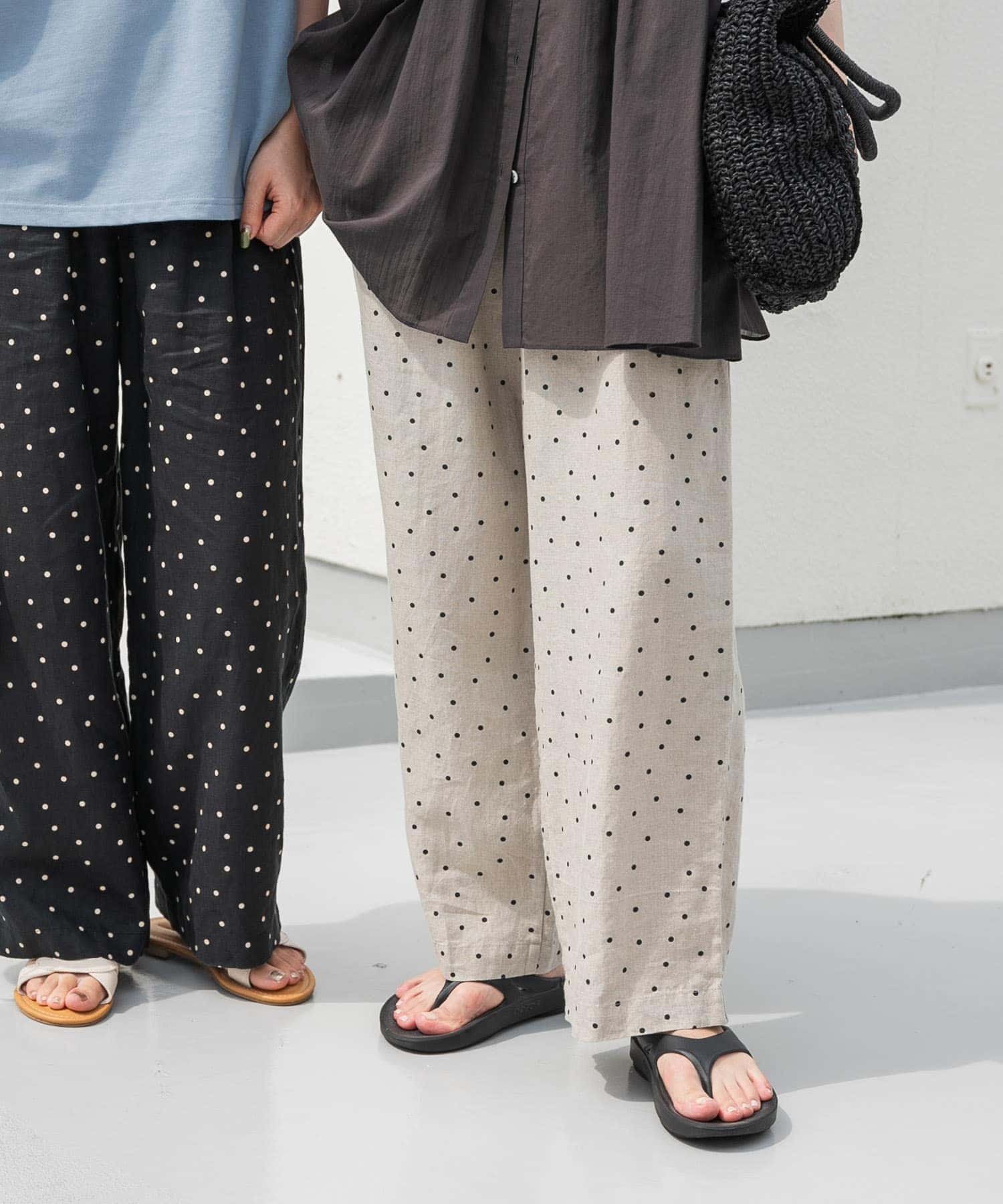 【アーバンリサーチ ドアーズ/URBAN RESEARCH DOORS】のリネンレーヨンドットイージーパンツ インテリア・キッズ・メンズ・レディースファッション・服の通販 founy(ファニー) 　ファッション　Fashion　レディースファッション　Fashion for Women　パンツ　Pants & Trousers　2025年　2025　2025春夏・S/S　Spring/Summer 2025 SS25　ダウン　Down, Puffer　ドット　Polka Dot, Dot Pattern　プリント　Print, Printed Pattern　ベーシック　Basic, Essential　ミックス　Mix, Mixed Style　ランダム　Random, Irregular　リネン　Linen, Linen Fabric　リラックス　Relax, Relaxed Fit　ワイド　Wide, Wide Fit　エレガント 上品　Elegant　人気　Popular, Best Seller　夏　Summer　S/S・春夏　SS, Spring/Summer, Warm Season　NATURAL|ID: prp329100004528830 ipo3291000000033424333