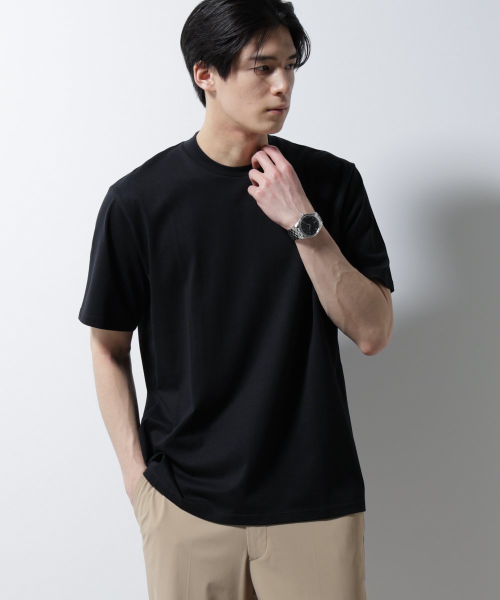 【ナノ ユニバース/nano universe / MEN】のジャケT クルーネック 半袖 インテリア・キッズ・メンズ・レディースファッション・服の通販 founy(ファニー) 　ファッション　Fashion　メンズファッション　Men's Style Online　インナー　Inner　クラシック　Classic　今季　This Season　シルク　Silk　シルケット　Mercerization　ジャケット　Jacket　スタンダード　Standard　スマート　Smart　スーツ　Suit　定番　Standard　長袖　Long Sleeve　パフォーマンス　Performance　フォーマル　Formal　半袖　Short Sleeve　無地　Plain Color　ビジネス 仕事 通勤　Business　2025年　2025　2025春夏・S/S　Ss,Spring/Summer,2025　ブラック|ID: prp329100004528850 ipo3291000000032681973