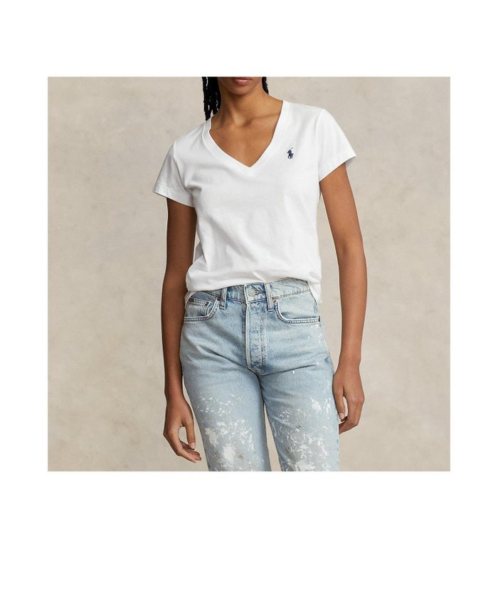 【ラルフローレン/RALPH LAUREN】のコットン ジャージー Vネック Tシャツ インテリア・キッズ・メンズ・レディースファッション・服の通販 founy(ファニー) https://founy.com/ ファッション Fashion レディースファッション Fashion for Women トップス・カットソー Cut & Sew Tops シャツ・ブラウス・オフィスカジュアル Elegant Blouses & Button-Ups ロングTシャツ・Tシャツ Longline T-Shirts & Tees Vネックトップス V-Neck Tops / V-Cut Neckline Shirts ウォッシュ Washed Finish ストレート Straight, Straight Cut フィット Fit, Slim Fit 半袖 Short Sleeve, Half Sleeve 定番 Standard, Basic Item |ID: prp329100004528858 ipo3291000000032642298