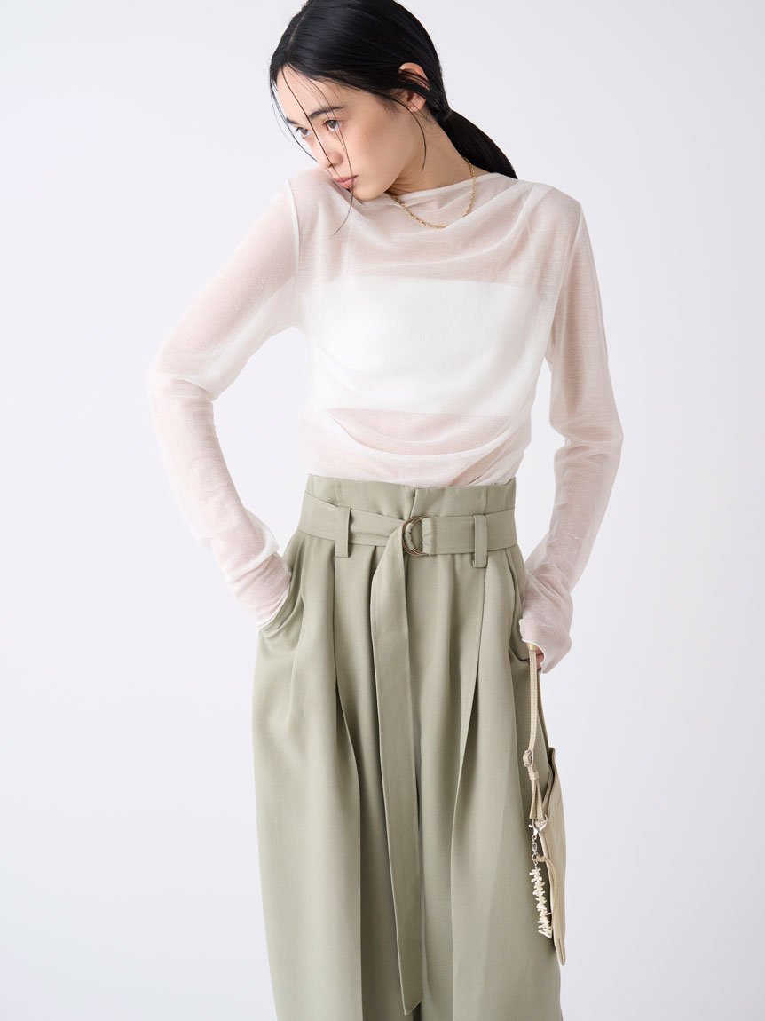 【ミースロエ/MIESROHE】のアシンメトリーギャザーTOPS インテリア・キッズ・メンズ・レディースファッション・服の通販 founy(ファニー) 　雑誌掲載アイテム　Magazine Items　ファッション雑誌　Fashion Magazines　ヴェリィ　VERY　ファッション　Fashion　レディースファッション　Ladies' Fashion Online　トップス・カットソー　Tops/Tshirt　5月号　May Issue　6月号　June Issue　インナー　Inner　ギャザー　Gather　シアー　Sheer　デコルテ　Decolletage　トレンド　Trend　フィット　Fit　雑誌　Magazine　WHT[001]|ID: prp329100004528872 ipo3291000000032698337