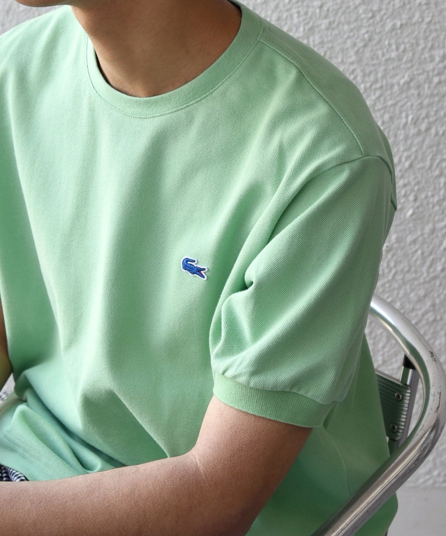 【シップス フォー ウィメン/SHIPS】の【SHIPS any別注】LACOSTE ワンポイント ロゴ ピケ クルーネック Tシャツ 25SS インテリア・キッズ・メンズ・レディースファッション・服の通販 founy(ファニー) 　ファッション　Fashion　レディースファッション　Fashion for Women　トップス・カットソー　Cut & Sew Tops　シャツ・ブラウス・オフィスカジュアル　Elegant Blouses & Button-Ups　ロングTシャツ・Tシャツ　Longline T-Shirts & Tees　インナー　Innerwear　春　Spring　鹿の子　Piqué, Kanoko Fabric　スリット　Slit, Slit Detail　トレンド　Trend, Trending Now　人気　Popular, Best Seller　フランス　France, French　ベーシック　Basic, Essential　別注　Limited Edition, Custom Order　リラックス　Relax, Relaxed Fit　ワンポイント　One Point, Statement Accent　S/S・春夏　SS, Spring/Summer, Warm Season　おすすめ　Recommended / Our Picks　日本製　Made In Japan　夏　Summer　ギフト プレゼント　Gift / Present　2025年　2025　2025春夏・S/S　Spring/Summer 2025 SS25　ライトグリーン|ID: prp329100004528878 ipo3291000000033355733