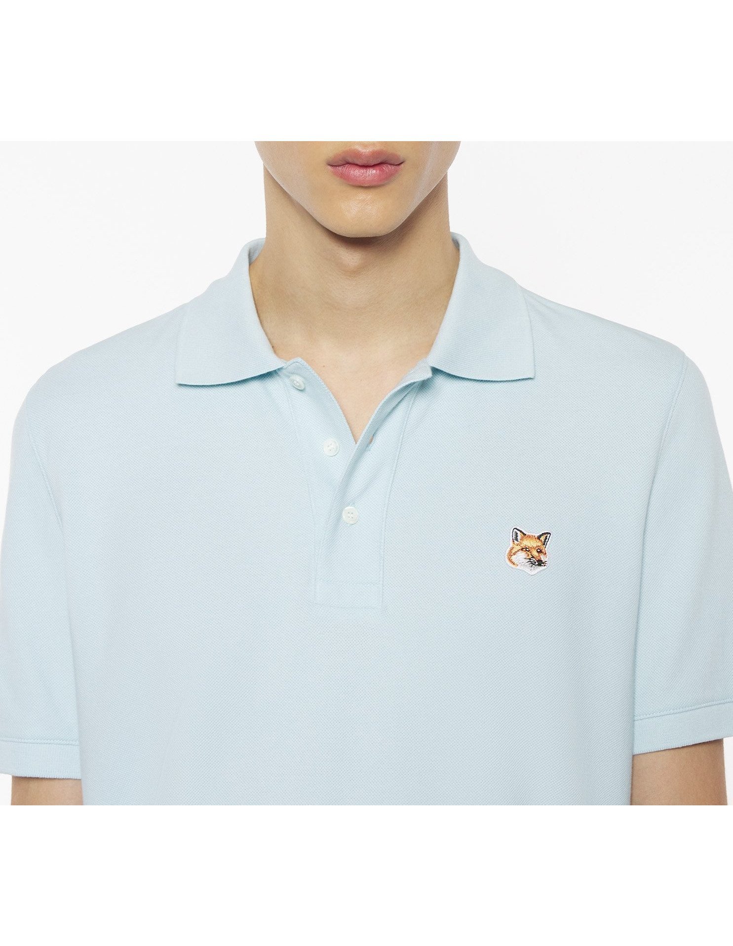 【メゾン キツネ/MAISON KITSUNE / MEN】のMaison Kitsune/FOX HEAD PATCH REGULAR POLO インテリア・キッズ・メンズ・レディースファッション・服の通販 founy(ファニー) 　ファッション　Fashion　メンズファッション　Fashion for Men　冬　Winter / This Winter　スタンダード　Standard, Basic　ストレート　Straight, Straight Cut　パッチ　Patch, Appliqué　フォックス　Fox, Fox Fur　半袖　Short Sleeve, Half Sleeve　無地　Plain, Solid Color　A/W・秋冬　Autumn/Winter　CIRRUS BLUE|ID: prp329100004528894 ipo3291000000032744147