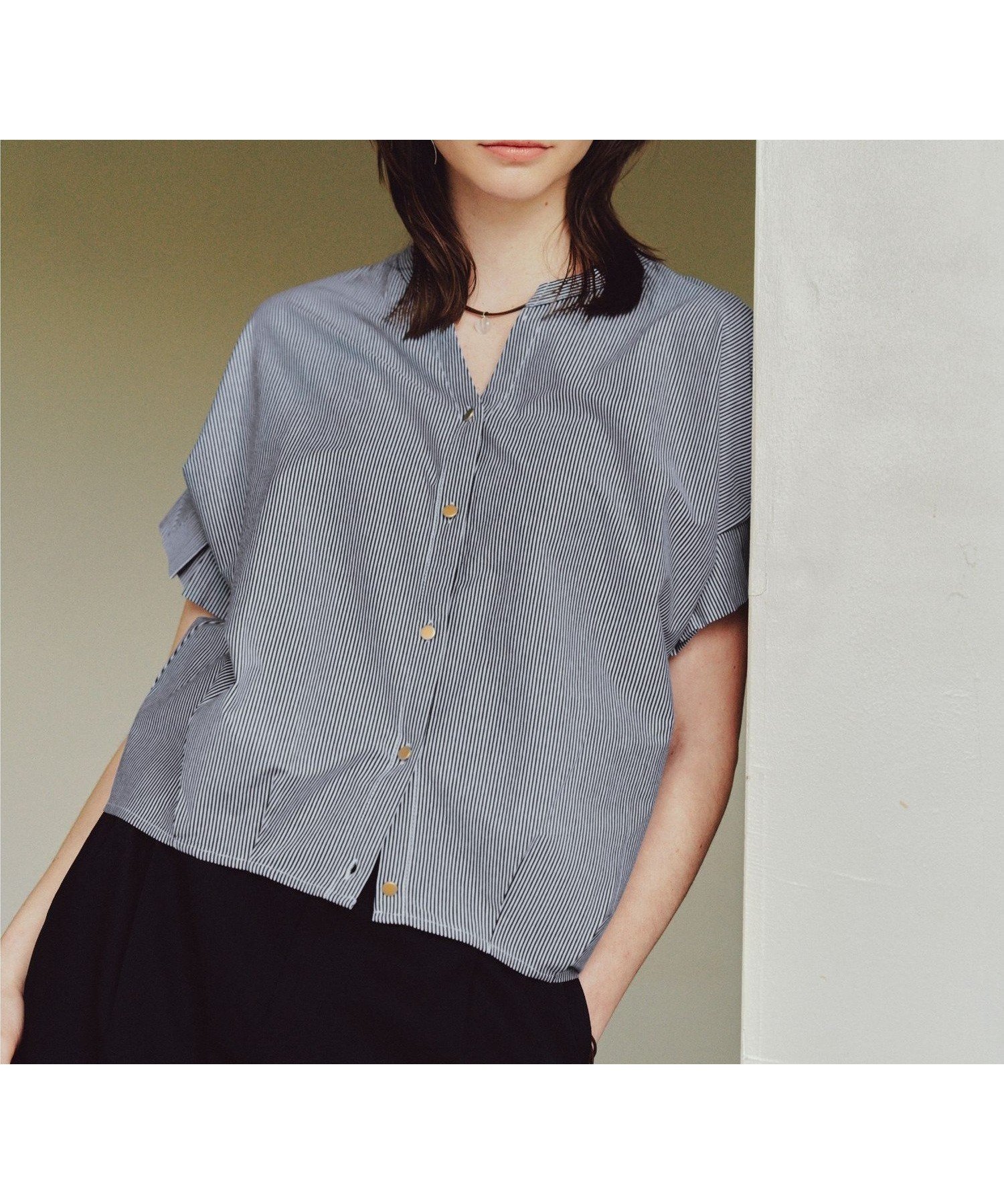 【ビームス ハート/BEAMS HEART】の【WEB限定色あり/ベストセラー/ウォッシャブル/半袖】スキッパーネック カットソー 25SS きれいめ お仕事 ブラウス見え キーネック インテリア・キッズ・メンズ・レディースファッション・服の通販 founy(ファニー) 　ファッション　Fashion　レディースファッション　WOMEN　アウター　Coat Outerwear　トップス・カットソー　Tops/Tshirt　シャツ/ブラウス　Shirts/Blouses　ベスト/ジレ　Gilets/Vests　カットソー　Cut and Sewn　ウォッシャブル　Washable　カットソー　Cut And Sew　シルケット　Mercerization　スキッパー　Skipper　バランス　Balance　フェミニン　Feminine　フリル　Frills　フロント　Front　ボトム　Bottom　半袖　Short Sleeve　おすすめ　Recommend　エレガント 上品　Elegant　ビジネス 仕事 通勤　Business　2025年　2025　2025春夏・S/S　Ss,Spring/Summer,2025　NAVY STRIPE|ID: prp329100004528910 ipo3291000000032022809