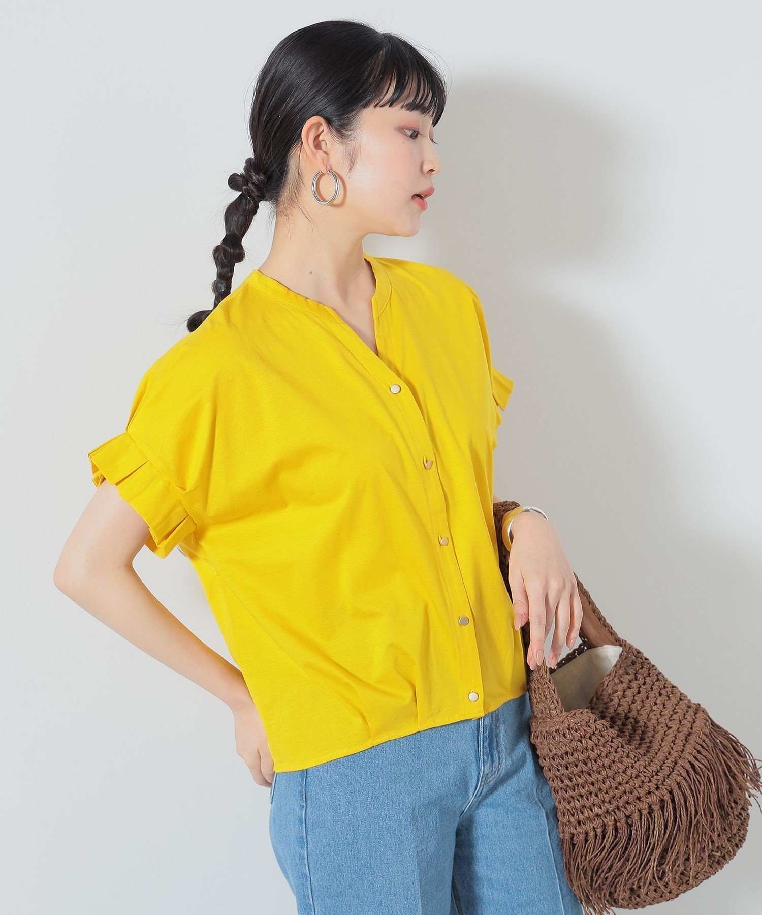 【ビームス ハート/BEAMS HEART】の【WEB限定色あり/ベストセラー/ウォッシャブル/半袖】スキッパーネック カットソー 25SS きれいめ お仕事 ブラウス見え キーネック インテリア・キッズ・メンズ・レディースファッション・服の通販 founy(ファニー) 　ファッション　Fashion　レディースファッション　WOMEN　アウター　Coat Outerwear　トップス・カットソー　Tops/Tshirt　シャツ/ブラウス　Shirts/Blouses　ベスト/ジレ　Gilets/Vests　カットソー　Cut and Sewn　ウォッシャブル　Washable　カットソー　Cut And Sew　シルケット　Mercerization　スキッパー　Skipper　バランス　Balance　フェミニン　Feminine　フリル　Frills　フロント　Front　ボトム　Bottom　半袖　Short Sleeve　おすすめ　Recommend　エレガント 上品　Elegant　ビジネス 仕事 通勤　Business　2025年　2025　2025春夏・S/S　Ss,Spring/Summer,2025　YELLOW|ID: prp329100004528910 ipo3291000000032022815
