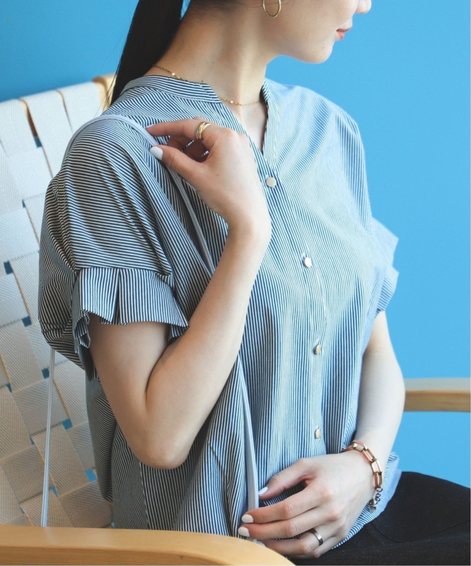 【ビームス ハート/BEAMS HEART】の【WEB限定色あり/ベストセラー/ウォッシャブル/半袖】スキッパーネック カットソー 25SS きれいめ お仕事 ブラウス見え キーネック インテリア・キッズ・メンズ・レディースファッション・服の通販 founy(ファニー) 　ファッション　Fashion　レディースファッション　WOMEN　アウター　Coat Outerwear　トップス・カットソー　Tops/Tshirt　シャツ/ブラウス　Shirts/Blouses　ベスト/ジレ　Gilets/Vests　カットソー　Cut and Sewn　ウォッシャブル　Washable　カットソー　Cut And Sew　シルケット　Mercerization　スキッパー　Skipper　バランス　Balance　フェミニン　Feminine　フリル　Frills　フロント　Front　ボトム　Bottom　半袖　Short Sleeve　おすすめ　Recommend　エレガント 上品　Elegant　ビジネス 仕事 通勤　Business　2025年　2025　2025春夏・S/S　Ss,Spring/Summer,2025　【WEB限定】D.GREEN STRIPE|ID: prp329100004528910 ipo3291000000032022817