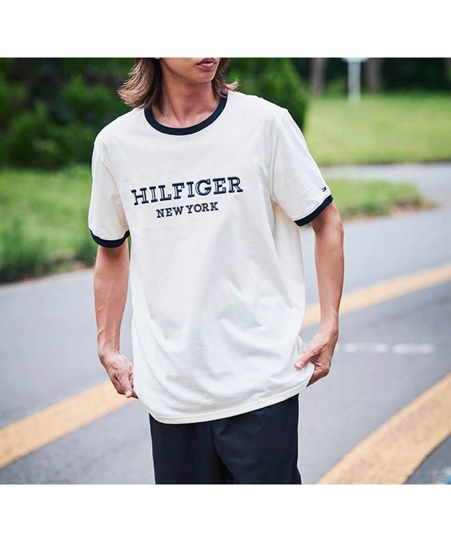 【トミーヒルフィガー/TOMMY HILFIGER】の【オンライン限定】【ユニセックス】トミーヒルフィガー モノタイプリンガーTシャツ インテリア・キッズ・メンズ・レディースファッション・服の通販 founy(ファニー) 　ファッション　Fashion　レディースファッション　Fashion for Women　トップス・カットソー　Cut & Sew Tops　シャツ・ブラウス・オフィスカジュアル　Elegant Blouses & Button-Ups　ロングTシャツ・Tシャツ　Longline T-Shirts & Tees　アメリカン　American Style　クラシック　Classic, Timeless Style　ゴルフ　Golf　ショート　Short, Short Length　スポーツ　Sports, Activewear　スリーブ　Sleeve, Long Sleeve / Short Sleeve　デニム　Denim, Jeans Material　フィット　Fit, Slim Fit　プリント　Print, Printed Pattern　モダン　Modern, Contemporary　リラックス　Relax, Relaxed Fit　レギュラー　Regular, Standard Fit　人気　Popular, Best Seller　アイボリーAEF|ID: prp329100004528930 ipo3291000000033530835