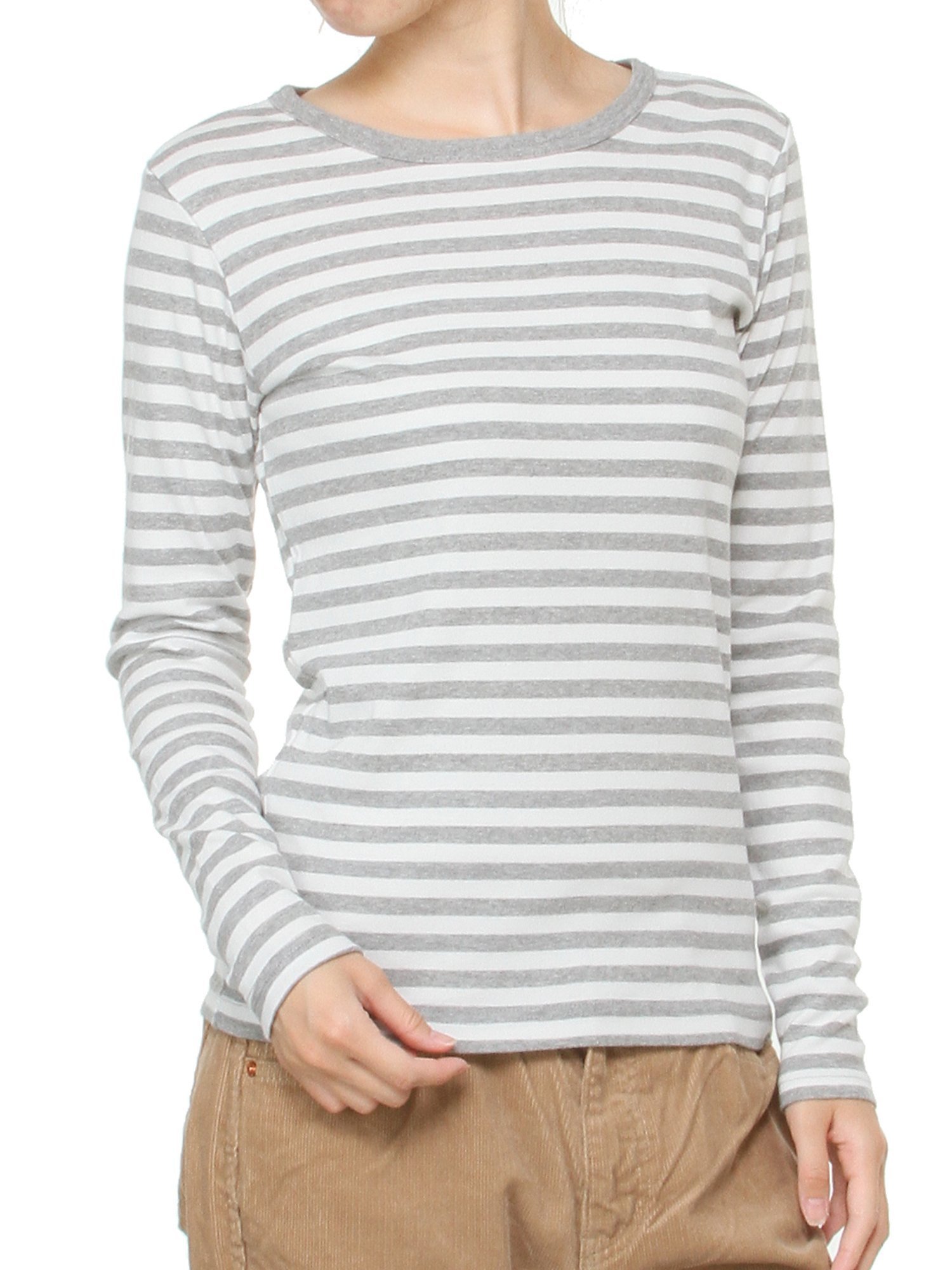 【ビームス ウイメン/BEAMS】の【定番人気!】BEAMS BOY / フライス 1cm ボーダー ウォッシャブル カットソー 25SS インテリア・キッズ・メンズ・レディースファッション・服の通販 founy(ファニー) 　ファッション　Fashion　レディースファッション　Fashion for Women　トップス・カットソー　Cut & Sew Tops　カットソー・ベーシックTシャツ　Cut-and-Sewn Tops / Stretch Tees & Basics　インナー　Innerwear　ウォッシャブル　Machine Washable　カットソー　Cut and Sewn Top　スウェット / スエット　Sweatshirt, Sweatwear　スタンダード　Standard, Basic　定番　Standard, Basic Item　人気　Popular, Best Seller　フィット　Fit, Slim Fit　ベーシック　Basic, Essential　ボーダー　Border, Stripe　ワンポイント　One Point, Statement Accent　2025年　2025　2025春夏・S/S　Spring/Summer 2025 SS25　T.GR/WHT|ID: prp329100004528954 ipo3291000000033862238