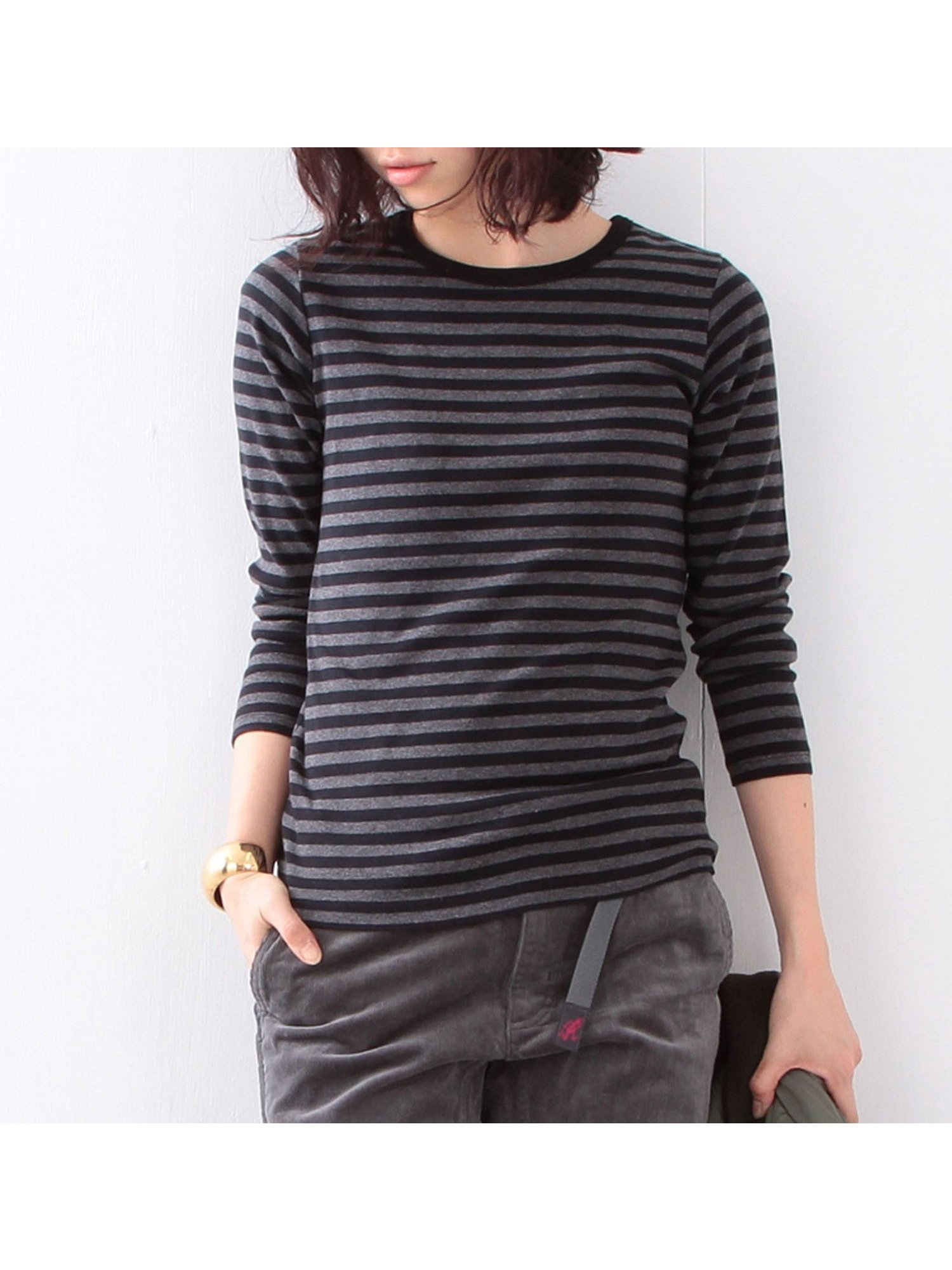 【ビームス ウイメン/BEAMS】の【定番人気!】BEAMS BOY / フライス 1cm ボーダー ウォッシャブル カットソー 25SS インテリア・キッズ・メンズ・レディースファッション・服の通販 founy(ファニー) 　ファッション　Fashion　レディースファッション　Fashion for Women　トップス・カットソー　Cut & Sew Tops　カットソー・ベーシックTシャツ　Cut-and-Sewn Tops / Stretch Tees & Basics　インナー　Innerwear　ウォッシャブル　Machine Washable　カットソー　Cut and Sewn Top　スウェット / スエット　Sweatshirt, Sweatwear　スタンダード　Standard, Basic　定番　Standard, Basic Item　人気　Popular, Best Seller　フィット　Fit, Slim Fit　ベーシック　Basic, Essential　ボーダー　Border, Stripe　ワンポイント　One Point, Statement Accent　2025年　2025　2025春夏・S/S　Spring/Summer 2025 SS25　T.CHL/BLK|ID: prp329100004528954 ipo3291000000033862240