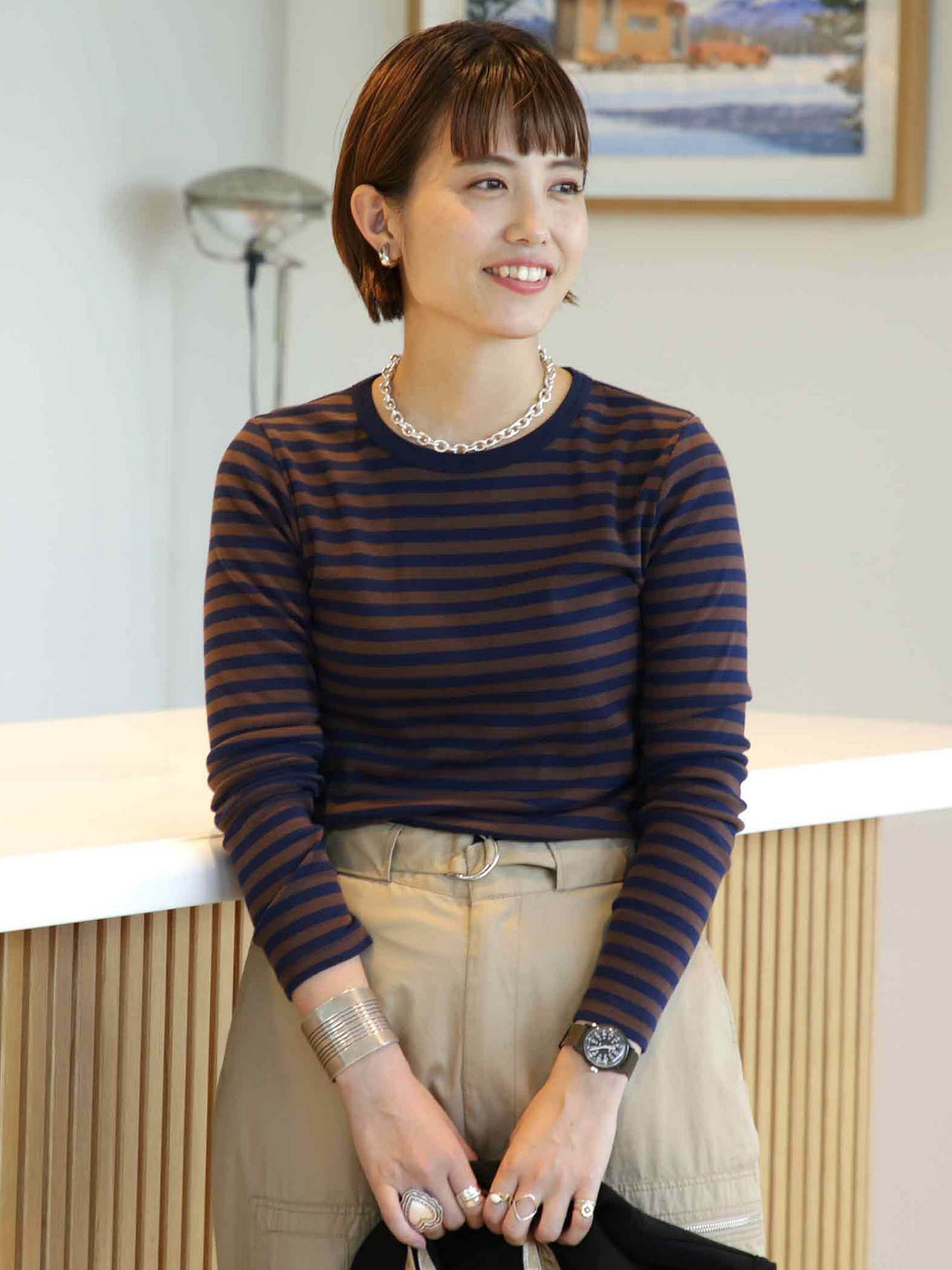 【ビームス ウイメン/BEAMS】の【定番人気!】BEAMS BOY / フライス 1cm ボーダー ウォッシャブル カットソー 25SS インテリア・キッズ・メンズ・レディースファッション・服の通販 founy(ファニー) 　ファッション　Fashion　レディースファッション　Fashion for Women　トップス・カットソー　Cut & Sew Tops　カットソー・ベーシックTシャツ　Cut-and-Sewn Tops / Stretch Tees & Basics　インナー　Innerwear　ウォッシャブル　Machine Washable　カットソー　Cut and Sewn Top　スウェット / スエット　Sweatshirt, Sweatwear　スタンダード　Standard, Basic　定番　Standard, Basic Item　人気　Popular, Best Seller　フィット　Fit, Slim Fit　ベーシック　Basic, Essential　ボーダー　Border, Stripe　ワンポイント　One Point, Statement Accent　2025年　2025　2025春夏・S/S　Spring/Summer 2025 SS25　BRN/NVY|ID: prp329100004528954 ipo3291000000033862246