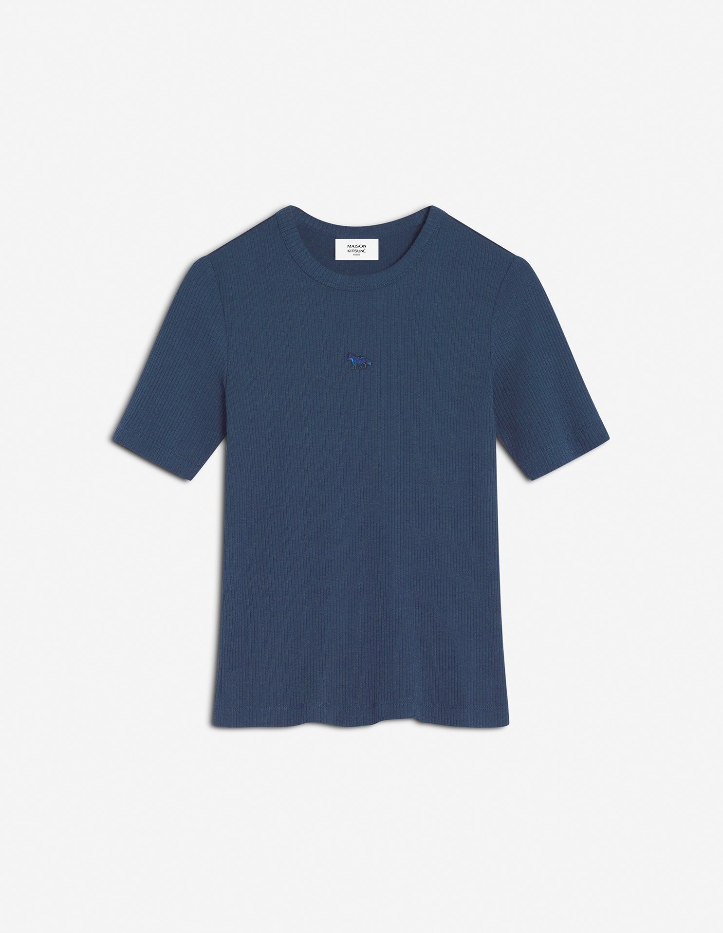 【メゾン キツネ/MAISON KITSUNE】のMaison Kitsune/BABY FOX RIBBED FITTED TEE-SHIRT インテリア・キッズ・メンズ・レディースファッション・服の通販 founy(ファニー) 　ファッション　Fashion　レディースファッション　Ladies' Fashion Online　トップス・カットソー　Tops/Tshirt　シャツ/ブラウス　Shirts/Blouses　パッチ　Patch　フィット　Fit　フロント　Front　半袖　Short Sleeve　夏　Summer　S/S・春夏　Ss・Spring/Summer　INK BLUE|ID: prp329100004528960 ipo3291000000032651285
