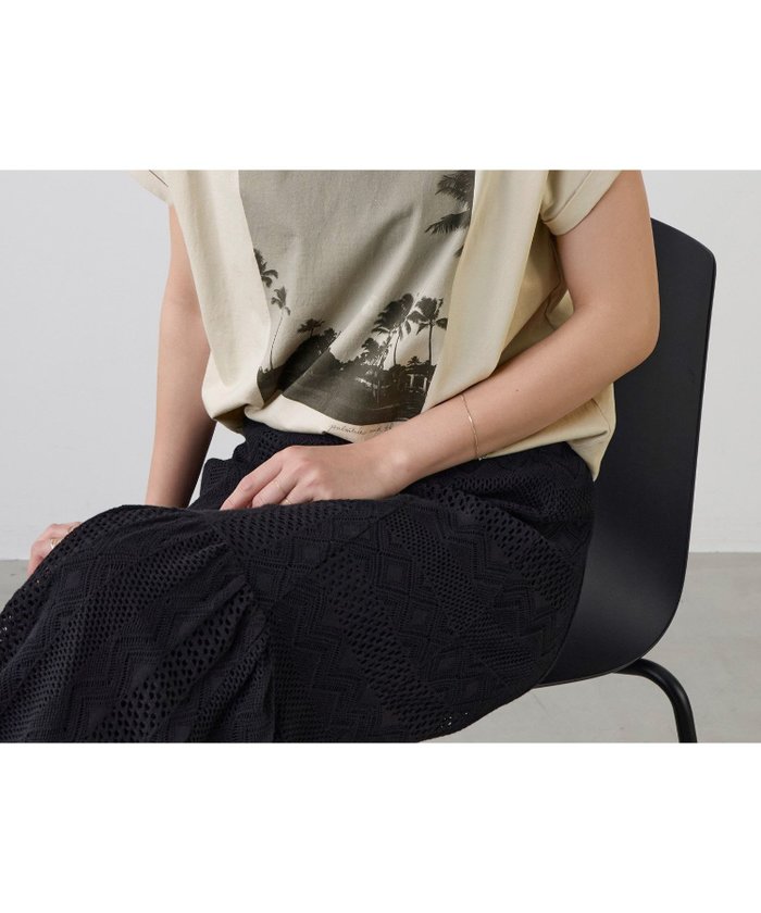 【マイカ ディール/MICA & DEAL】のフォトプリントT-shirt-palm tree インテリア・キッズ・メンズ・レディースファッション・服の通販 founy(ファニー) https://founy.com/ ファッション Fashion レディースファッション Ladies' Fashion Online トップス・カットソー Tops/Tshirt シャツ/ブラウス Shirts/Blouses ロング / Tシャツ T-Shirts バランス Balance プリント Print ヘムライン Hemline 夏 Summer |ID: prp329100004528962 ipo3291000000032606091