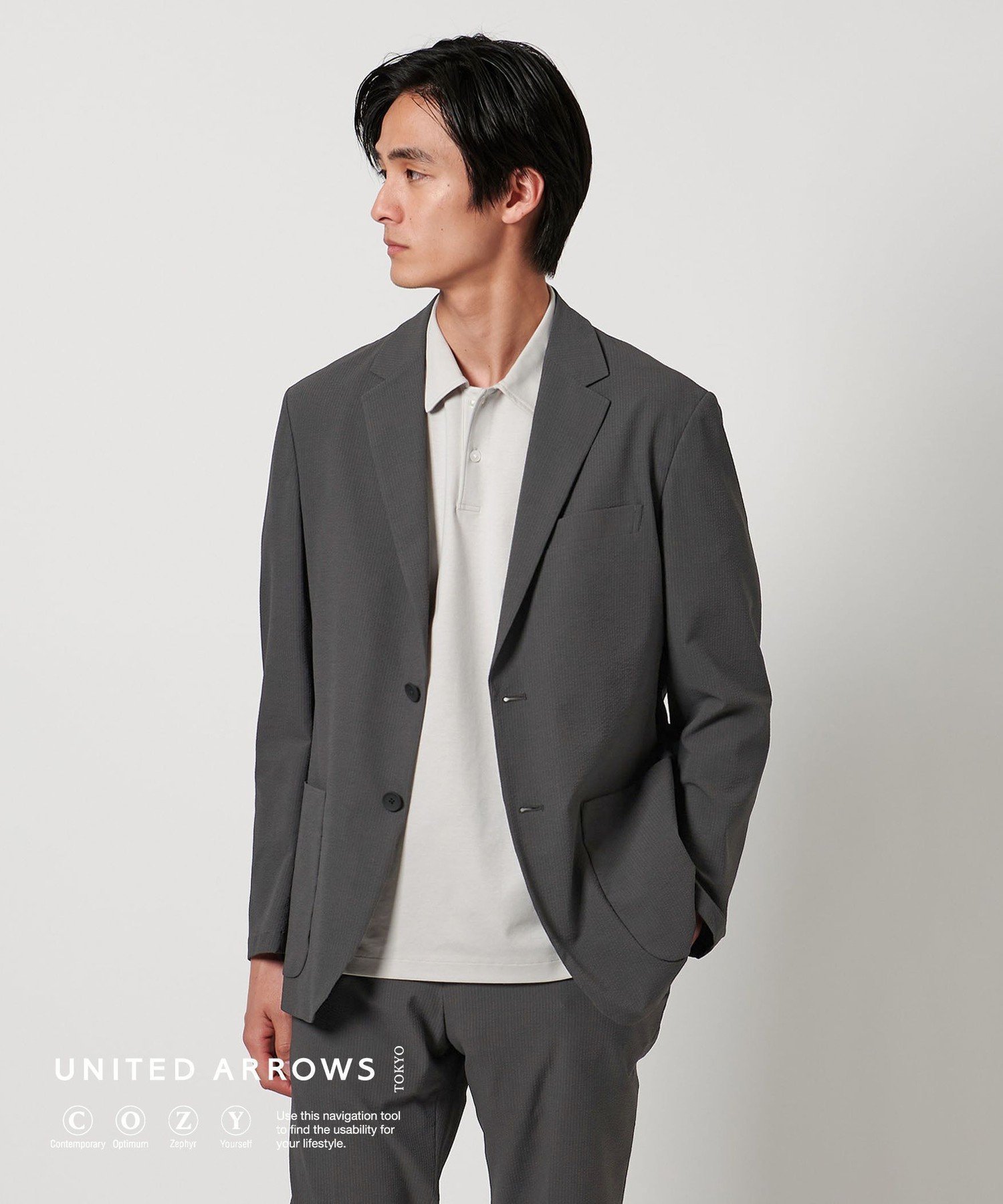 【ユナイテッドアローズ/UNITED ARROWS / MEN】のライトサッカー シングル2ボタン ジャケット UA COZY -ウォッシャブル・2WAYストレッチ- インテリア・キッズ・メンズ・レディースファッション・服の通販 founy(ファニー) 　ファッション　Fashion　メンズファッション　Fashion for Men　エアリー　Airy Texture　軽量　Lightweight, Ultra Light　サッカー　Seersucker, Summer Fabric　ジャケット　Jacket, Outerwear　ストレッチ　Stretch, Stretchy Fabric　セットアップ　Set-Up, Coordinated Outfit　定番　Standard, Basic Item　パッチ　Patch, Appliqué　フロント　Front, Front Design　ポケット　Pocket, Pocket Detail　おすすめ　Recommended / Our Picks　夏　Summer　エレガント 上品　Elegant　ビジネス 仕事 通勤　Business / Work / Commuting　MD.GRAY|ID: prp329100004528987 ipo3291000000033096946
