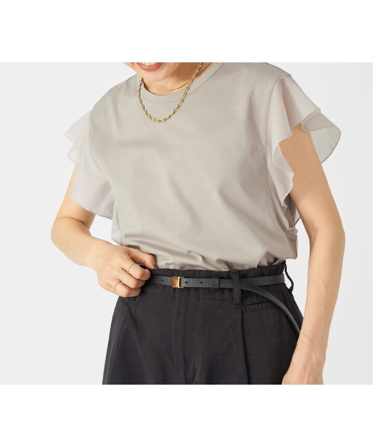 【イエナ/IENA】のシアースリーブプルオーバー インテリア・キッズ・メンズ・レディースファッション・服の通販 founy(ファニー) 　ファッション　Fashion　レディースファッション　WOMEN　トップス・カットソー　Tops/Tshirt　プルオーバー　Pullover　2025年　2025　2025春夏・S/S　Ss,Spring/Summer,2025　カットソー　Cut And Sew　シンプル　Simple　スリット　Slit　フリル　Frills　グレーA|ID: prp329100004528990 ipo3291000000032023113