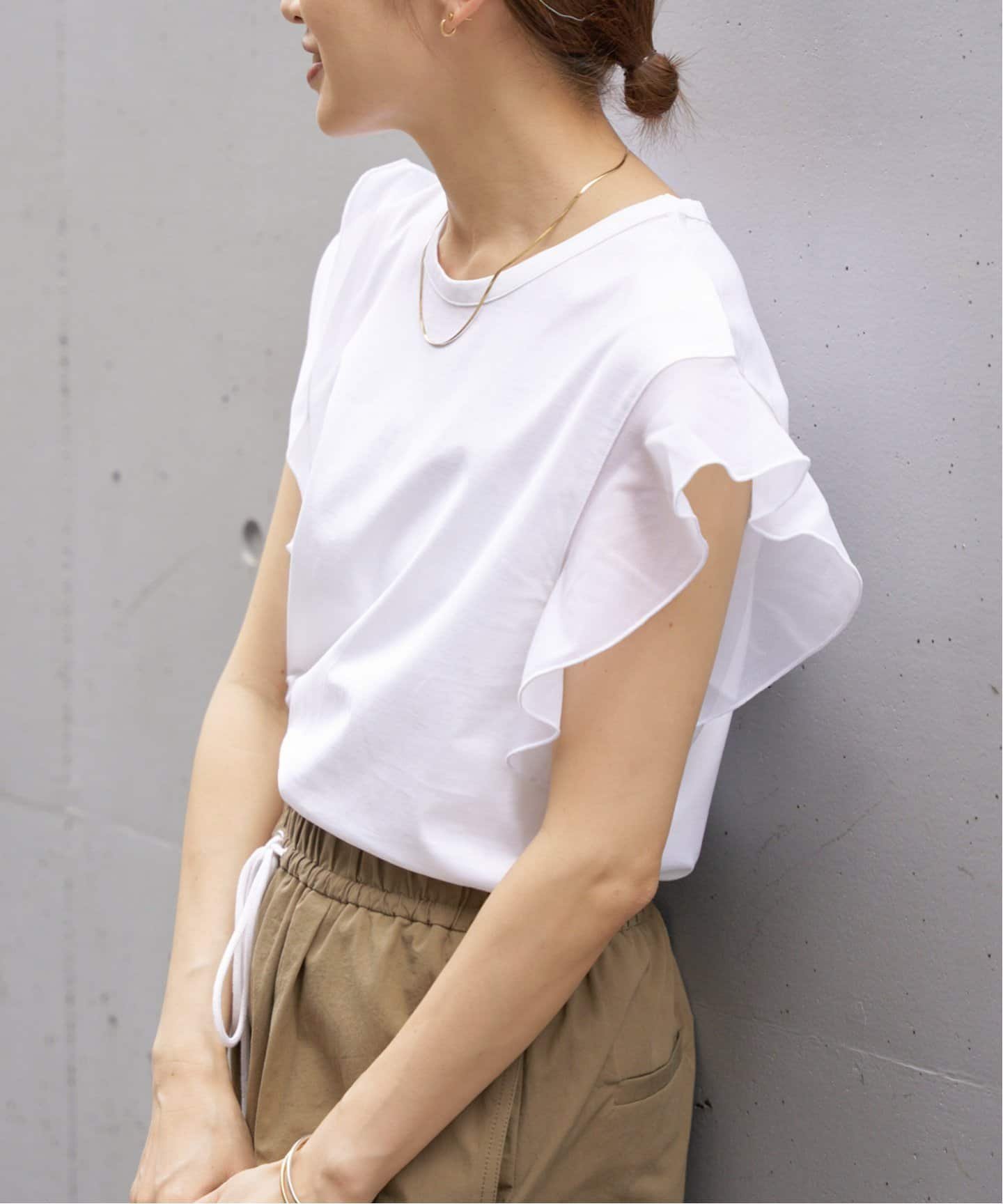 【イエナ/IENA】のシアースリーブプルオーバー インテリア・キッズ・メンズ・レディースファッション・服の通販 founy(ファニー) 　ファッション　Fashion　レディースファッション　WOMEN　トップス・カットソー　Tops/Tshirt　プルオーバー　Pullover　2025年　2025　2025春夏・S/S　Ss,Spring/Summer,2025　カットソー　Cut And Sew　シンプル　Simple　スリット　Slit　フリル　Frills　ホワイト|ID: prp329100004528990 ipo3291000000032023115