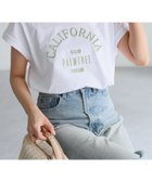 【リベリー/Riberry】のロゴ刺繍フレンチTシャツ/綿100%Tシャツ ホワイト×グリーン|ID: prp329100004528995 ipo3291000000033225196