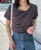 【ラナン/Ranan】のRanan/ドレープリブTシャツ チャコール|ID: prp329100004529033 ipo3291000000032328665
