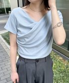 【ラナン/Ranan】のRanan/ドレープリブTシャツ ブルー|ID: prp329100004529033 ipo3291000000032328668