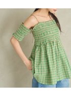 【リリーブラウン/Lily Brown】の3wayシャーリングペプラムトップス 人気、トレンドファッション・服の通販 founy(ファニー) ファッション Fashion レディースファッション Ladies' Fashion Online トップス・カットソー Tops/Tshirt キャミソール Camisole サッカー Soccer スラックス Slacks チュニック Tunic デニム Denim フレア Flare 夏 Summer thumbnail GRN[024]|ID: prp329100004529038 ipo3291000000032607163