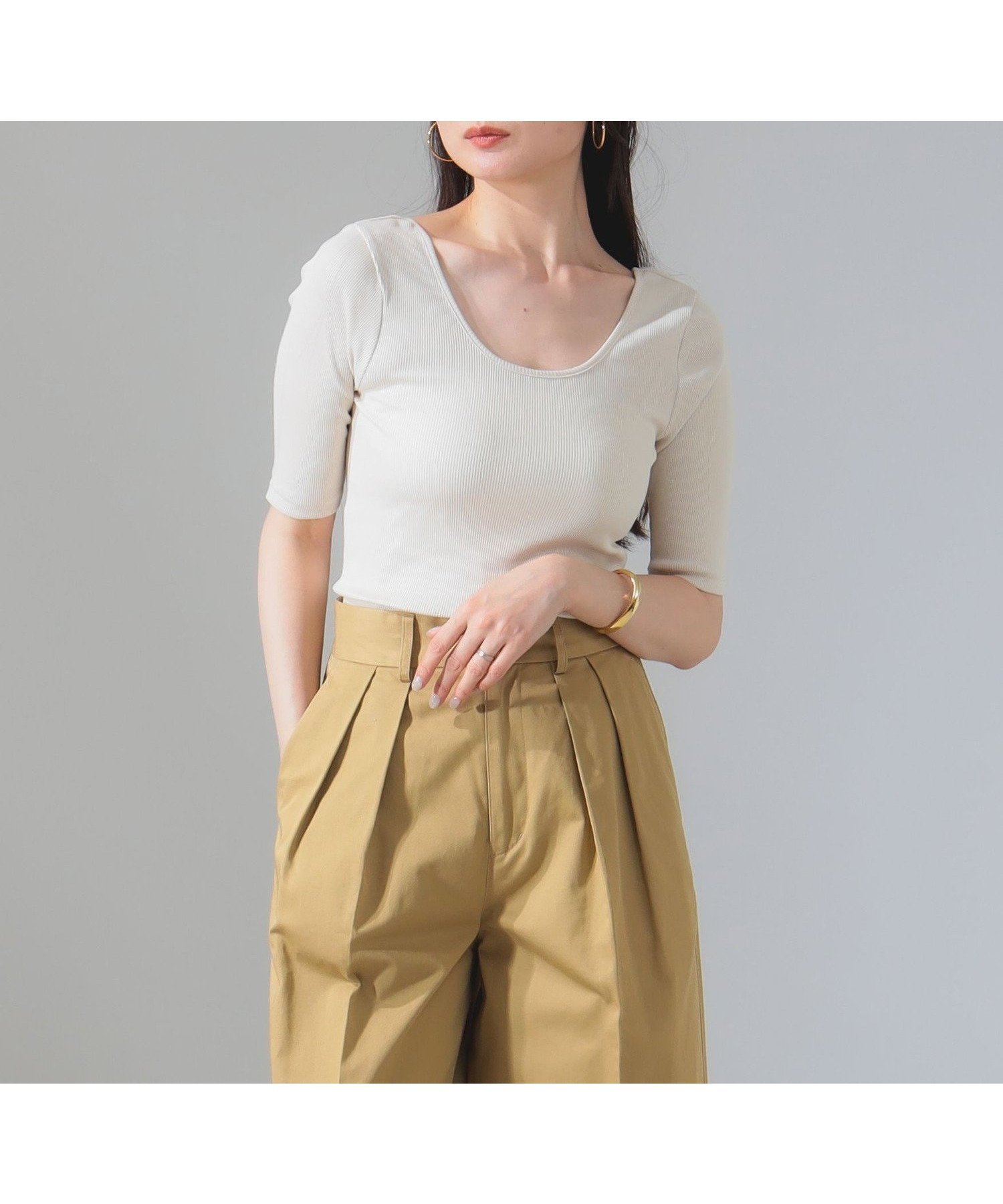 【デミルクス ビームス/Demi-Luxe BEAMS】の丸胴 テレコ Tシャツ 人気、トレンドファッション・服の通販 founy(ファニー) 　ファッション　Fashion　レディースファッション　Fashion for Women　トップス・カットソー　Cut & Sew Tops　シャツ・ブラウス・オフィスカジュアル　Elegant Blouses & Button-Ups　ロングTシャツ・Tシャツ　Longline T-Shirts & Tees　インナー　Innerwear　コンパクト　Compact, Small Size　ジャケット　Jacket, Outerwear　テレコ　Ribbed, Rib Stitch　フィット　Fit, Slim Fit　ベーシック　Basic, Essential　 other-1|ID: prp329100004529045 ipo3291000000032730020