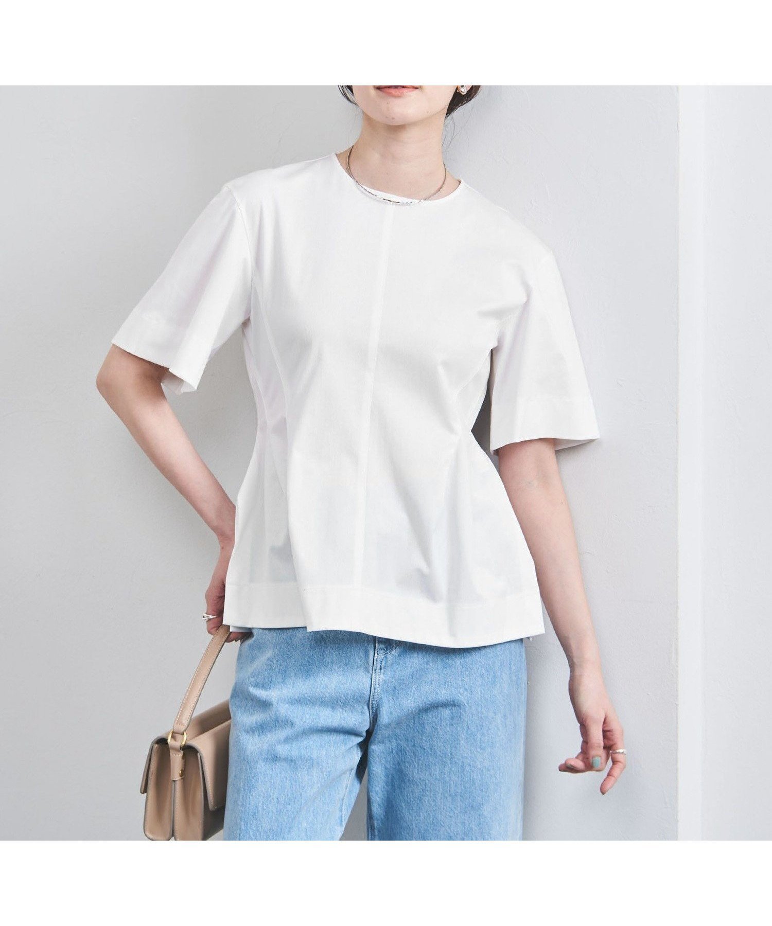 【ユナイテッドアローズ/UNITED ARROWS】のコンスト シェイプ Tシャツ インテリア・キッズ・メンズ・レディースファッション・服の通販 founy(ファニー) 　ファッション　Fashion　レディースファッション　Ladies' Fashion Online　トップス・カットソー　Tops/Tshirt　シャツ/ブラウス　Shirts/Blouses　ロング / Tシャツ　T-Shirts　カットソー　Cut And Sew　シェイプ　Shape　ペプラム　Peplum　ビジネス 仕事 通勤　Business　WHITE|ID: prp329100004529063 ipo3291000000032606336