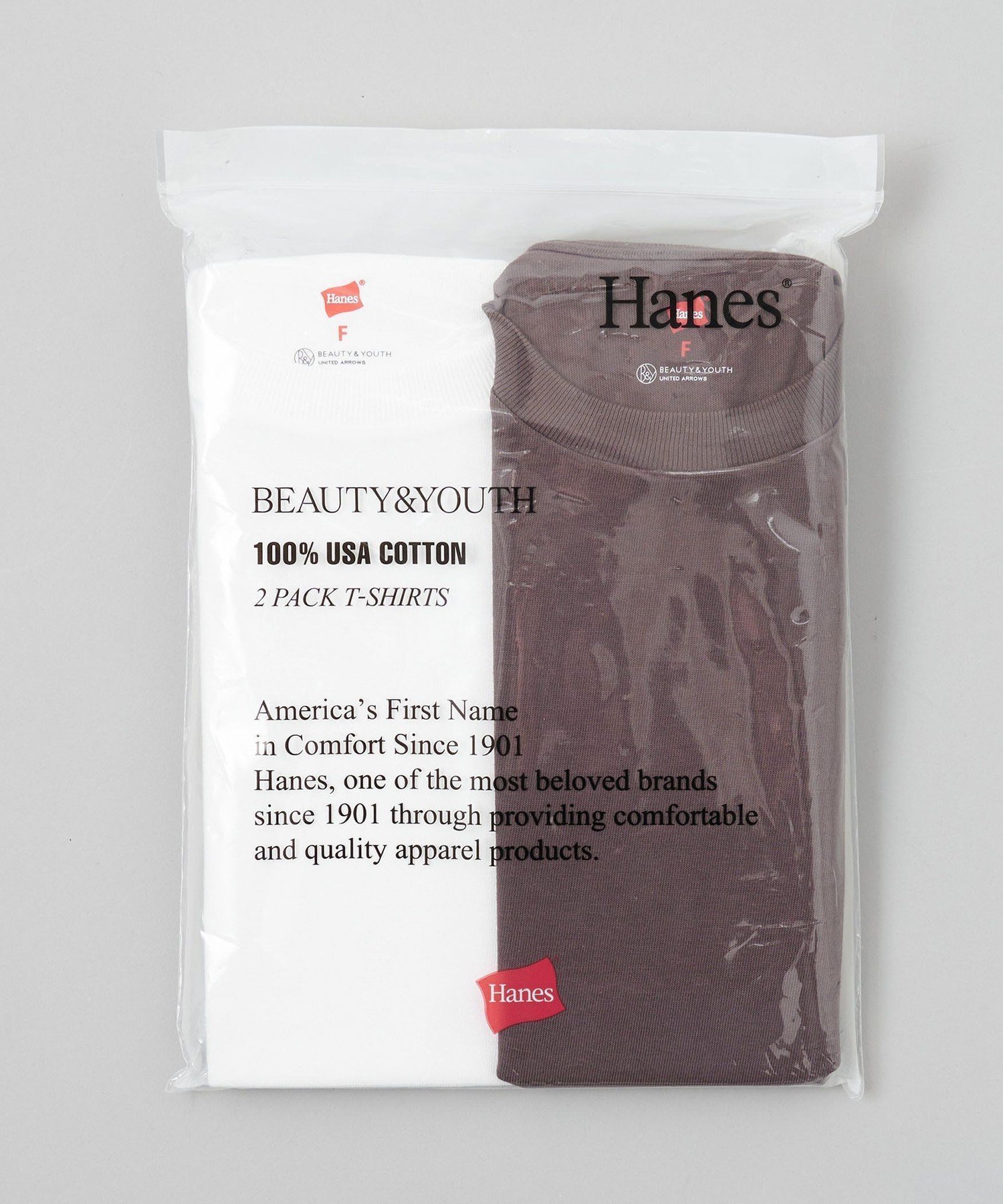 【ビューティ&ユース ユナイテッドアローズ/BEAUTY&YOUTH / UNITED ARROWS】の【別注】 Hanes 2パック Tシャツ インテリア・キッズ・メンズ・レディースファッション・服の通販 founy(ファニー) 　ファッション　Fashion　レディースファッション　Fashion for Women　トップス・カットソー　Cut & Sew Tops　シャツ・ブラウス・オフィスカジュアル　Elegant Blouses & Button-Ups　ロングTシャツ・Tシャツ　Longline T-Shirts & Tees　アンダー　Underwear Essentials　インナー　Innerwear　クラシカル　Classical, Vintage-Inspired　コレクション　Collection, Seasonal Line　コンパクト　Compact, Small Size　今季　This Season, Current Season　スウェット / スエット　Sweatshirt, Sweatwear　スペシャル　Special, Limited Edition　チューブ　Tube, Tube Top　デニム　Denim, Jeans Material　トレンド　Trend, Trending Now　定番　Standard, Basic Item　別注　Limited Edition, Custom Order　メンズ　Men's, Menswear　おすすめ　Recommended / Our Picks　MD.BROWN|ID: prp329100004529085 ipo3291000000032690351