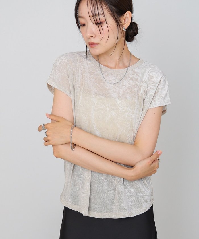【バブ ブージュルード/Bab Bou Jeloud】の新色登場! 【落ち感あって華奢見え!】シアーベロアフレンチスリーブカットソー インテリア・キッズ・メンズ・レディースファッション・服の通販 founy(ファニー) https://founy.com/ ファッション Fashion レディースファッション Fashion for Women トップス・カットソー Cut & Sew Tops カットソー・ベーシックTシャツ Cut-and-Sewn Tops / Stretch Tees & Basics ベロアトップス Velour Tops / Velvet-Look Items おすすめ Recommended / Our Picks シアー Sheer, See-Through スリーブ Sleeve, Long Sleeve / Short Sleeve フレンチ French, French Style ベロア Velour, Soft Velvet ボトム Bottoms, Lower Wear 春 Spring |ID: prp329100004529087 ipo3291000000033583259