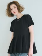 【コカ/COCA】のエンボス裾フリル半袖プルオーバー Black|ID: prp329100004529088 ipo3291000000032260663