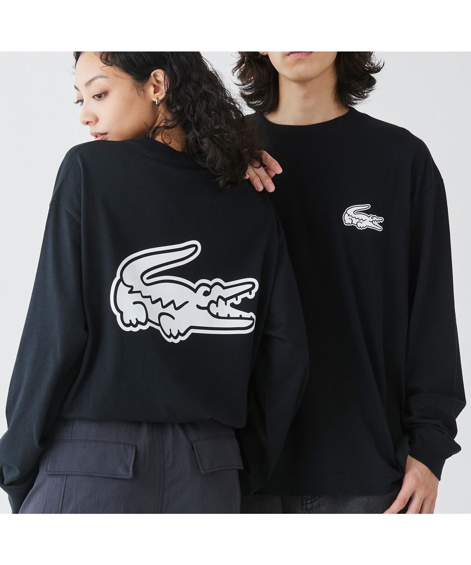 【ラコステ/LACOSTE】の【オンライン限定】LACOSTE オーバーサイズ バックプリント ロングスリーブTシャツ インテリア・キッズ・メンズ・レディースファッション・服の通販 founy(ファニー) 　ファッション　Fashion　レディースファッション　WOMEN　トップス・カットソー　Tops/Tshirt　シャツ/ブラウス　Shirts/Blouses　ロング / Tシャツ　T-Shirts　バッグ　Bag　インナー　Inner　春　Spring　秋　Autumn/Fall　コンパクト　Compact　シンプル　Simple　スウェット　Sweat　スリーブ　Sleeve　ダウン　Down　トレンド　Trend　長袖　Long Sleeve　バランス　Balance　フィット　Fit　フェミニン　Feminine　フロント　Front　プリント　Print　半袖　Short Sleeve　羽織　Haori　ラバー　Rubber　リラックス　Relax　ルーズ　Loose　ロング　Long　ワンポイント　One Point　A/W・秋冬　Aw・Autumn/Winter・Fw・Fall-Winter　S/S・春夏　Ss・Spring/Summer　ブラック|ID: prp329100004529089 ipo3291000000032023516