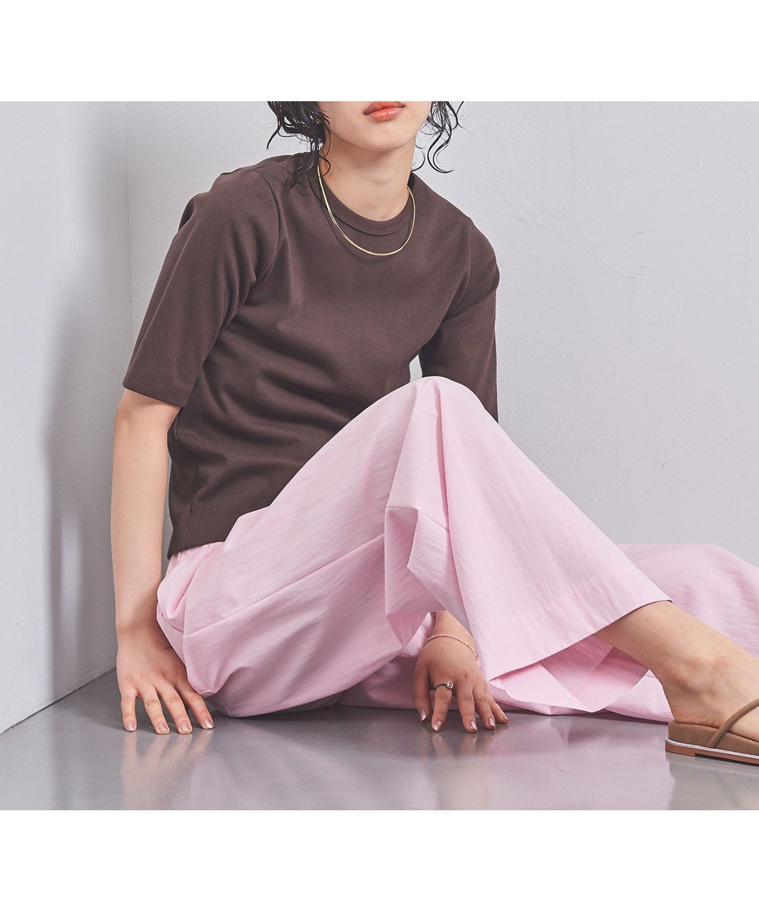 【その他のブランド/Other】のコットン フライス 5S Tシャツ インテリア・キッズ・メンズ・レディースファッション・服の通販 founy(ファニー) 　ファッション　Fashion　レディースファッション　WOMEN　トップス・カットソー　Tops/Tshirt　シャツ/ブラウス　Shirts/Blouses　ロング / Tシャツ　T-Shirts　コンパクト　Compact　フィット　Fit　ボトム　Bottom　ランジェリー　Lingerie　エレガント 上品　Elegant　DK.BROWN|ID: prp329100004529096 ipo3291000000032023548