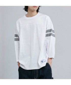 【コーエン メン/COEN / MEN】のUSAコットン七分袖フットボールTシャツ 人気、トレンドファッション・服の通販 founy(ファニー) ファッション Fashion メンズファッション MEN おすすめ Recommend シンプル Simple プリント Print リラックス Relax |ID:prp329100004529120