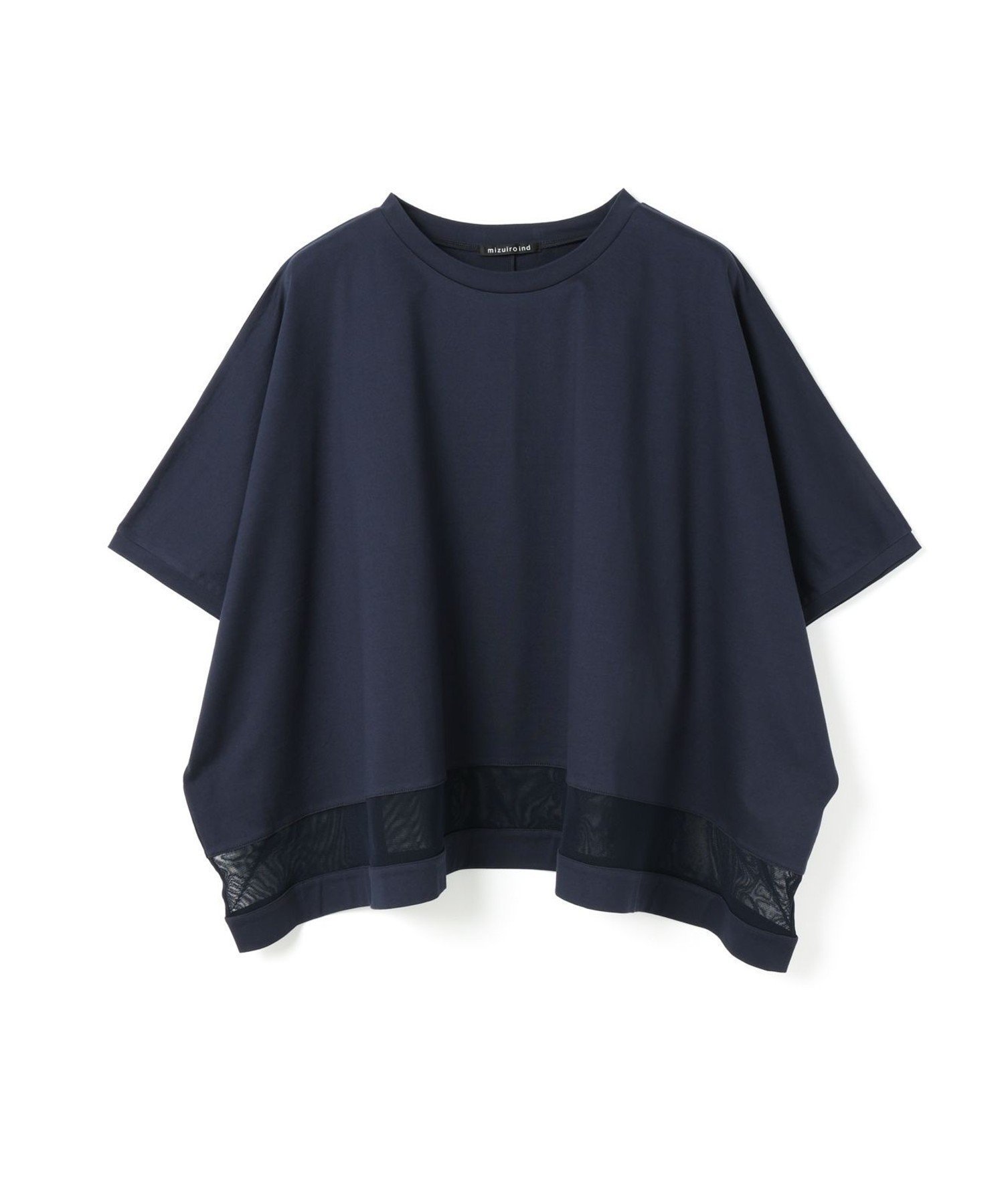 【マーコート/MARcourt】のmizuiro ind メッシュミックスワイドプルオーバー インテリア・キッズ・メンズ・レディースファッション・服の通販 founy(ファニー) 　ファッション　Fashion　レディースファッション　Fashion for Women　トップス・カットソー　Cut & Sew Tops　カジュアルプルオーバー・ニットトップス　Pullovers & Knit Tops / Casual Pullovers　カットソー　Cut and Sewn Top　シンプル　Simple, Minimal　チュール　Tulip, Tulip Motif　ポケット　Pocket, Pocket Detail　メッシュ　Mesh, Net Fabric　ワイド　Wide, Wide Fit　人気　Popular, Best Seller　夏　Summer　定番　Standard, Basic Item　無地　Plain, Solid Color　ネイビー|ID: prp329100004529123 ipo3291000000032730926