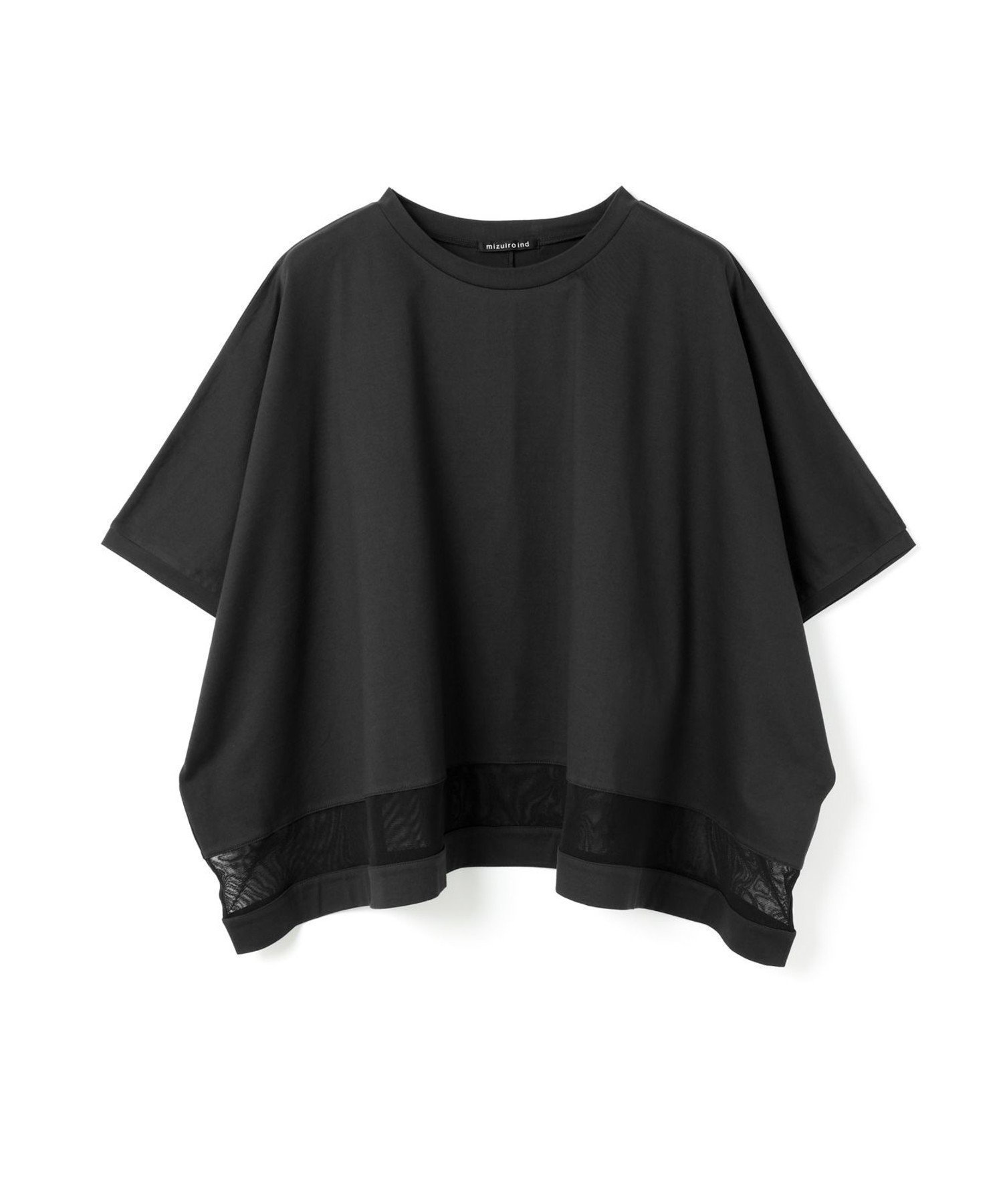 【マーコート/MARcourt】のmizuiro ind メッシュミックスワイドプルオーバー インテリア・キッズ・メンズ・レディースファッション・服の通販 founy(ファニー) 　ファッション　Fashion　レディースファッション　Fashion for Women　トップス・カットソー　Cut & Sew Tops　カジュアルプルオーバー・ニットトップス　Pullovers & Knit Tops / Casual Pullovers　カットソー　Cut and Sewn Top　シンプル　Simple, Minimal　チュール　Tulip, Tulip Motif　ポケット　Pocket, Pocket Detail　メッシュ　Mesh, Net Fabric　ワイド　Wide, Wide Fit　人気　Popular, Best Seller　夏　Summer　定番　Standard, Basic Item　無地　Plain, Solid Color　ブラック|ID: prp329100004529123 ipo3291000000032730927
