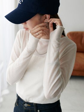 【ディスコート/Discoat】の【WEB限定】シアーラメプリントロングスリーブTシャツ 人気、トレンドファッション・服の通販 founy(ファニー) ファッション Fashion レディースファッション Fashion for Women トップス・カットソー Cut & Sew Tops シャツ・ブラウス・オフィスカジュアル Elegant Blouses & Button-Ups ロングTシャツ・Tシャツ Longline T-Shirts & Tees インナー Innerwear シアー Sheer, See-Through シンプル Simple, Minimal スリーブ Sleeve, Long Sleeve / Short Sleeve ロング Long, Long-Length |ID:prp329100004529129