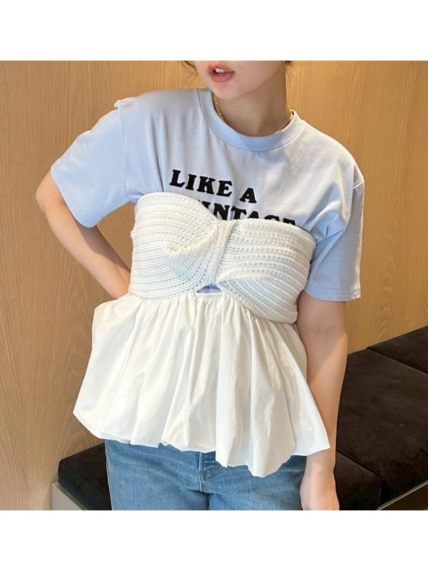 【リリーブラウン/Lily Brown】のバルーンペプラムベアトップス インテリア・キッズ・メンズ・レディースファッション・服の通販 founy(ファニー) 　ファッション　Fashion　レディースファッション　WOMEN　トップス・カットソー　Tops/Tshirt　おすすめ　Recommend　セットアップ　Set Up　トレンド　Trend　バランス　Balance　バルーン　Balloon　フィット　Fit　フェミニン　Feminine　レース　Race　WHT[001]|ID: prp329100004529137 ipo3291000000032023714