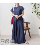 【フリークスストア/FREAK'S STORE】のUVカット/撥水速乾/伸縮性 THOUSAND MILE/フレンチスリーブ パンツセットアップ デニムライク 【レジャー/旅行/梅雨】 25SS ネイビー|ID: prp329100004529140 ipo3291000000032620078