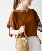 【シップス フォー ウィメン/SHIPS】のSHIPS any 手洗い可能 メッシュ シアー ハンカチ スリーブ ドッキング TEE キャメル|ID: prp329100004529187 ipo3291000000033458655