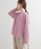 【アーバンリサーチ ドアーズ/URBAN RESEARCH DOORS】のラウンドヘムボーダーロングTシャツ PINK×WHT|ID: prp329100004529196 ipo3291000000032268925