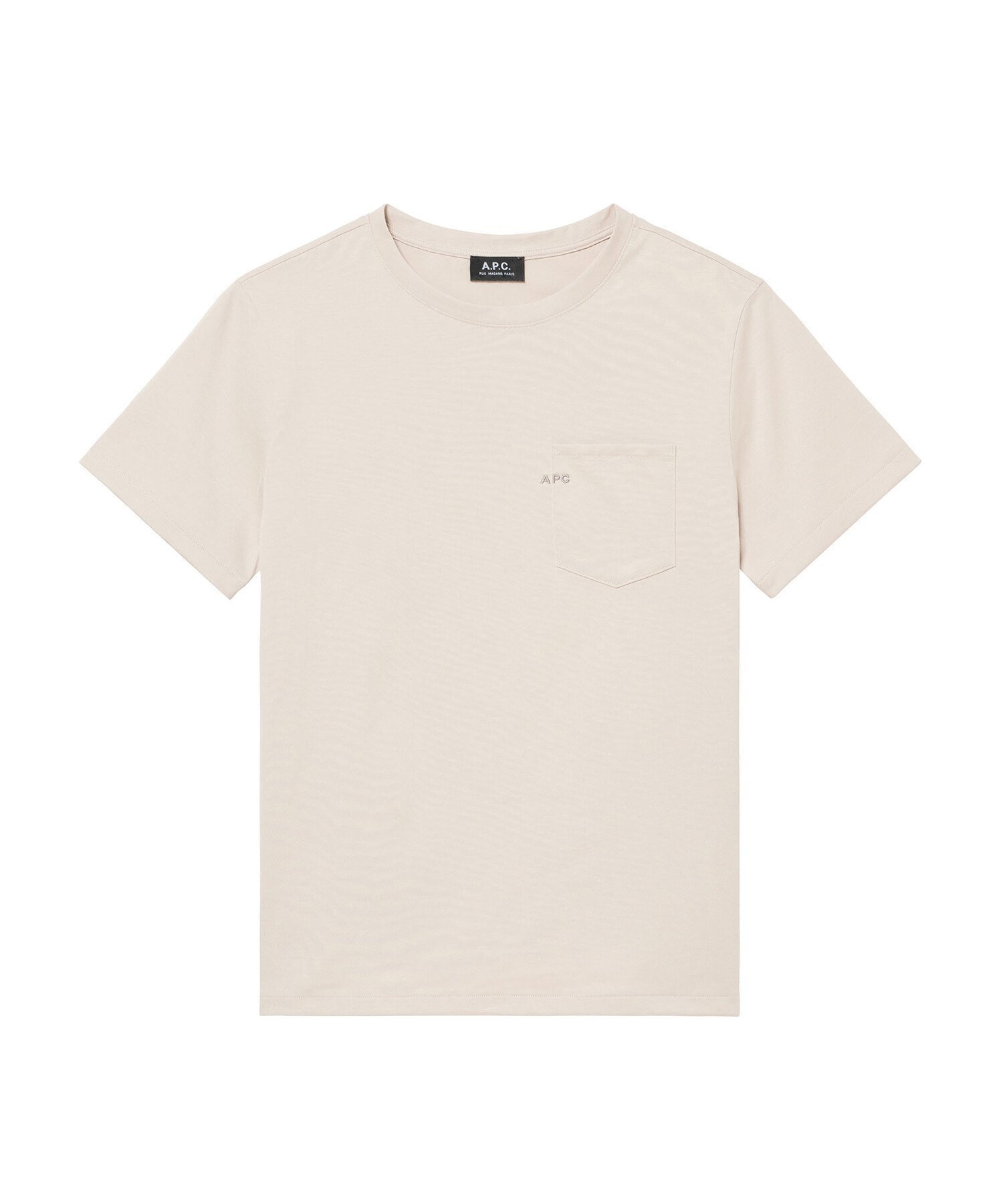 【アーペーセー/A.P.C.】の刺繍入りポケットTシャツ インテリア・キッズ・メンズ・レディースファッション・服の通販 founy(ファニー) 　ファッション　Fashion　レディースファッション　Fashion for Women　トップス・カットソー　Cut & Sew Tops　シャツ・ブラウス・オフィスカジュアル　Elegant Blouses & Button-Ups　ロングTシャツ・Tシャツ　Longline T-Shirts & Tees　ストレート　Straight, Straight Cut　トリミング　Trimming, Decorative Edge　バイアス　Bias, Diagonal Cut　パッチ　Patch, Appliqué　ポケット　Pocket, Pocket Detail　半袖　Short Sleeve, Half Sleeve　ベージュ|ID: prp329100004529201 ipo3291000000032626267