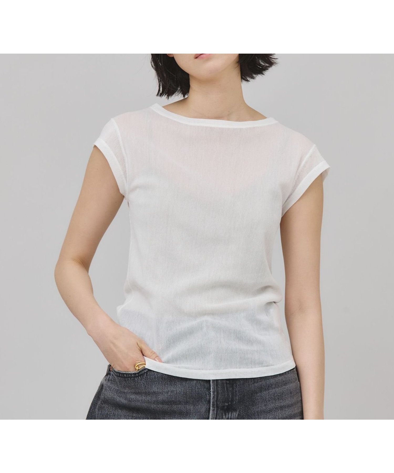【カレンソロジー/Curensology】のコットンチュールプルオーバー インテリア・キッズ・メンズ・レディースファッション・服の通販 founy(ファニー) 　ファッション　Fashion　レディースファッション　Fashion for Women　トップス・カットソー　Cut & Sew Tops　カジュアルプルオーバー・ニットトップス　Pullovers & Knit Tops / Casual Pullovers　エレガント 上品　Elegant　カットソー　Cut and Sewn Top　シアー　Sheer, See-Through　シンプル　Simple, Minimal　ストレッチ　Stretch, Stretchy Fabric　スリーブ　Sleeve, Long Sleeve / Short Sleeve　チュール　Tulip, Tulip Motif　定番　Standard, Basic Item　フレンチ　French, French Style　ベーシック　Basic, Essential　日本製　Made In Japan　夏　Summer　【NEW】ホワイト02|ID: prp329100004529204 ipo3291000000032640050